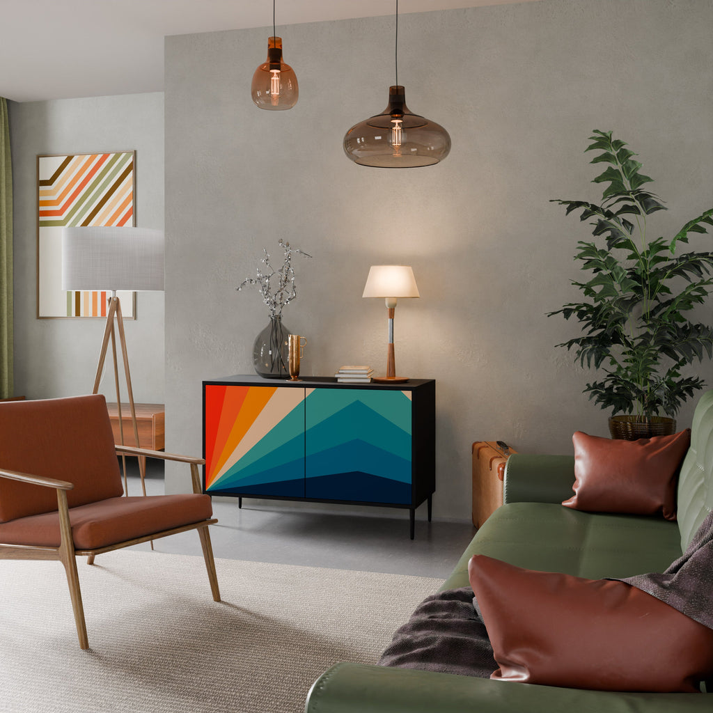 Buffet 2 portes PRISM CONCUSSION finition noire