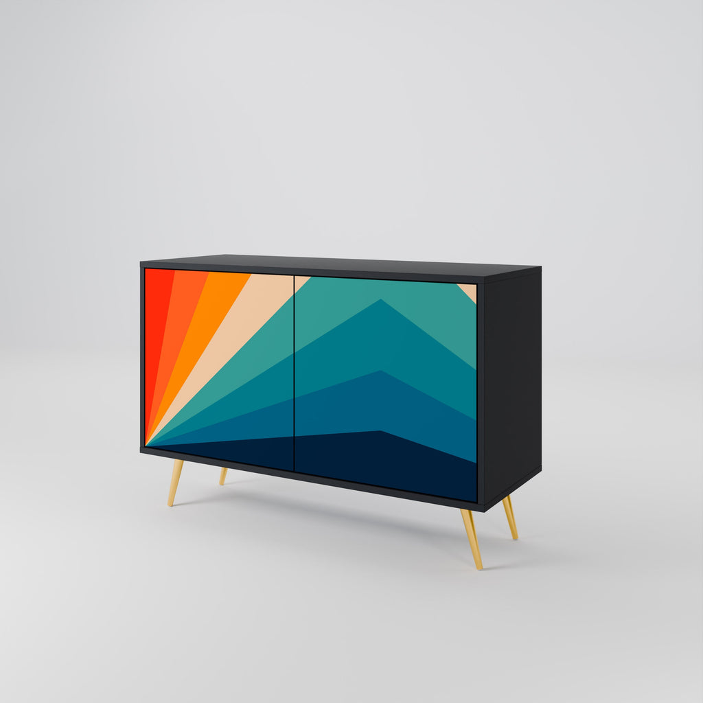 Buffet 2 portes PRISM CONCUSSION finition noire