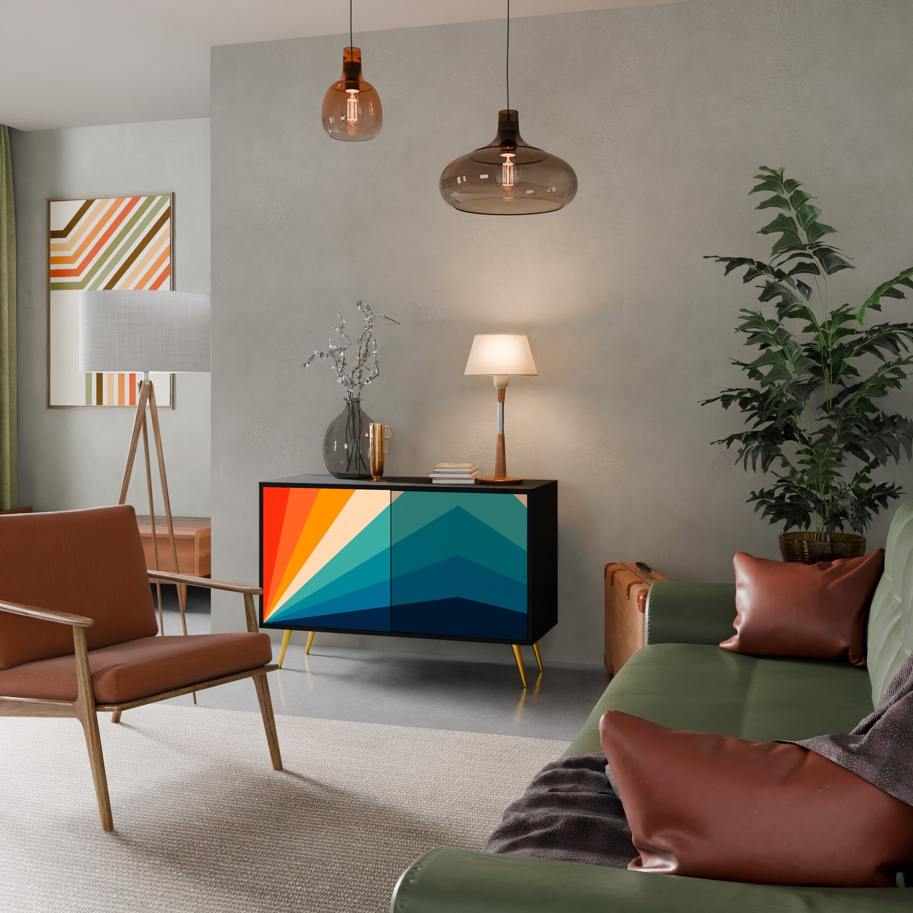 PRISM CONCUSSION 2-Door Sideboard in Black Finish