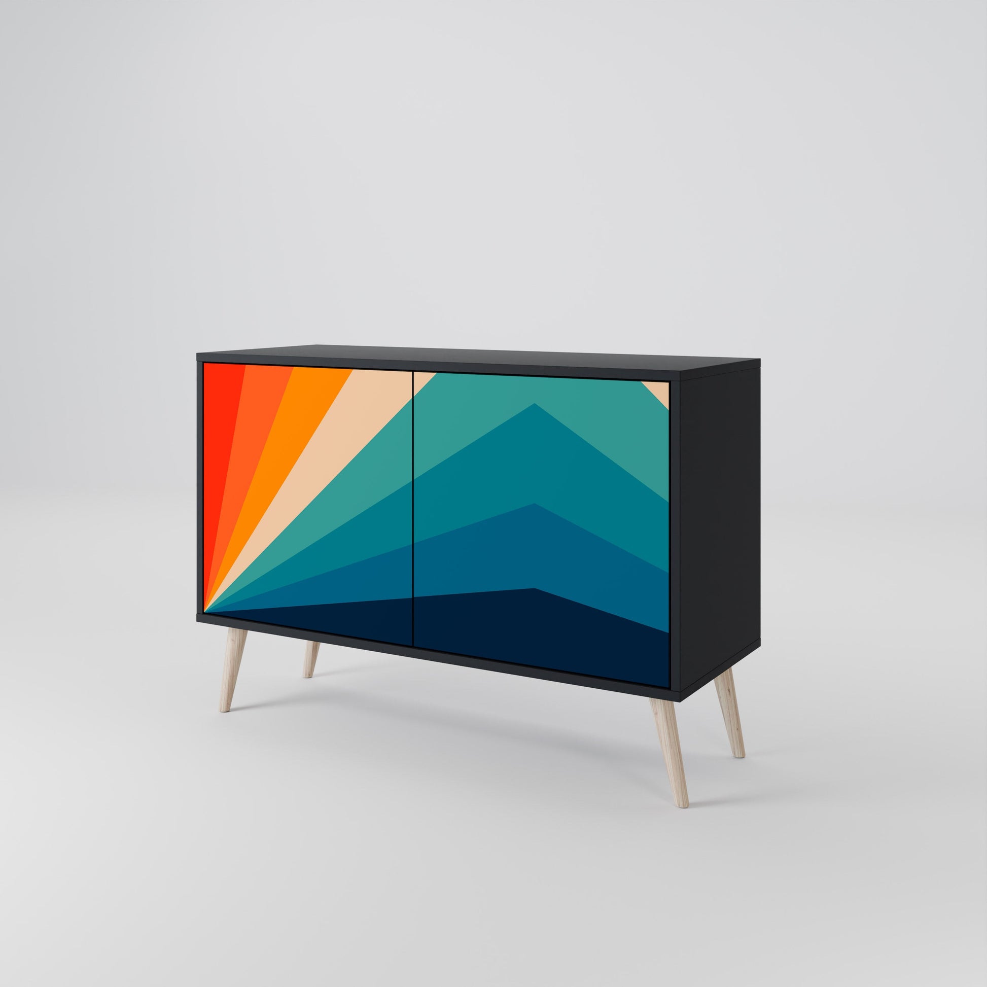 Buffet 2 portes PRISM CONCUSSION finition noire