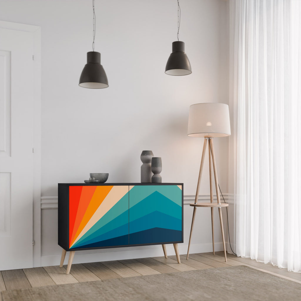 Buffet 2 portes PRISM CONCUSSION finition noire