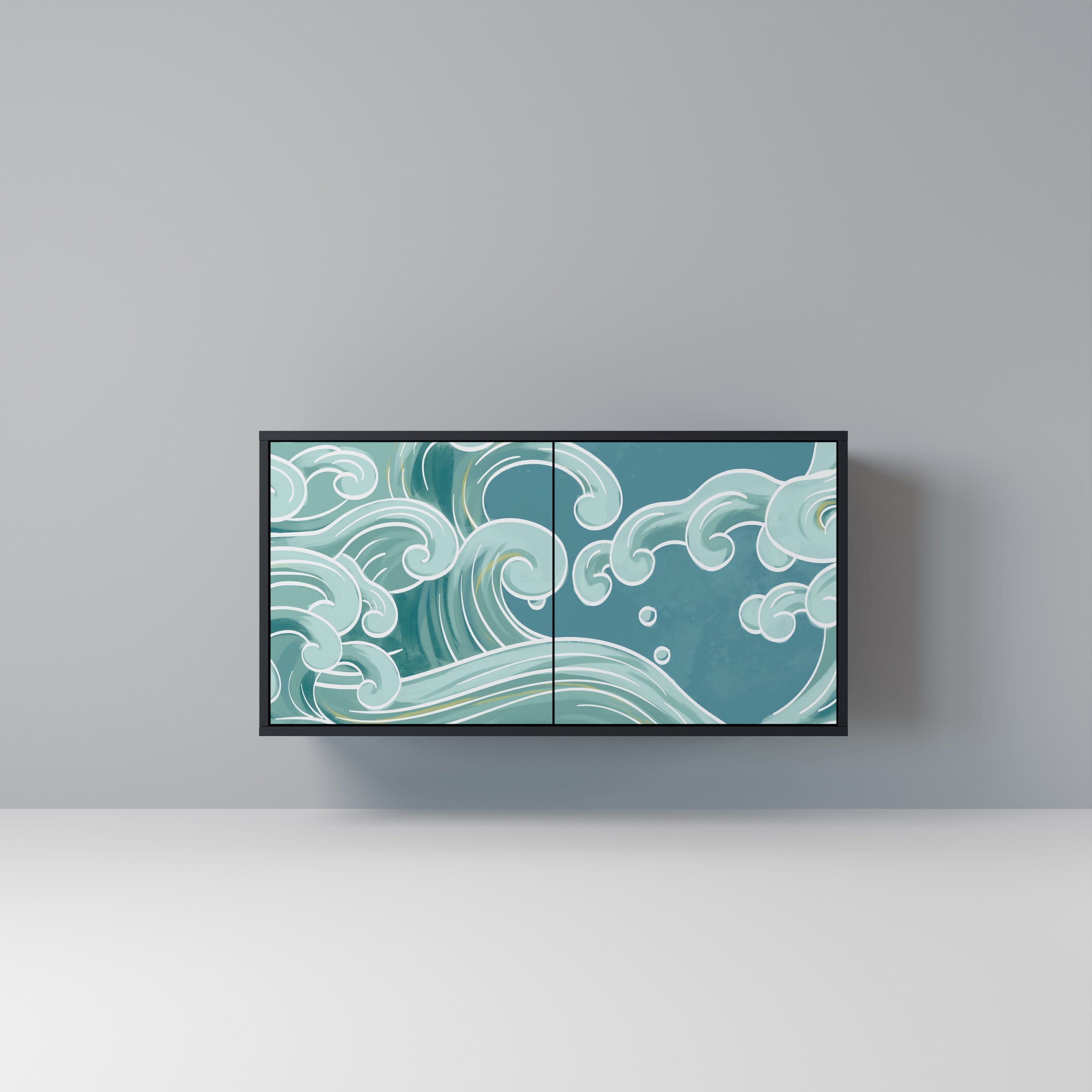 ASIAN SWAY 2-Door Sideboard in Black Finish