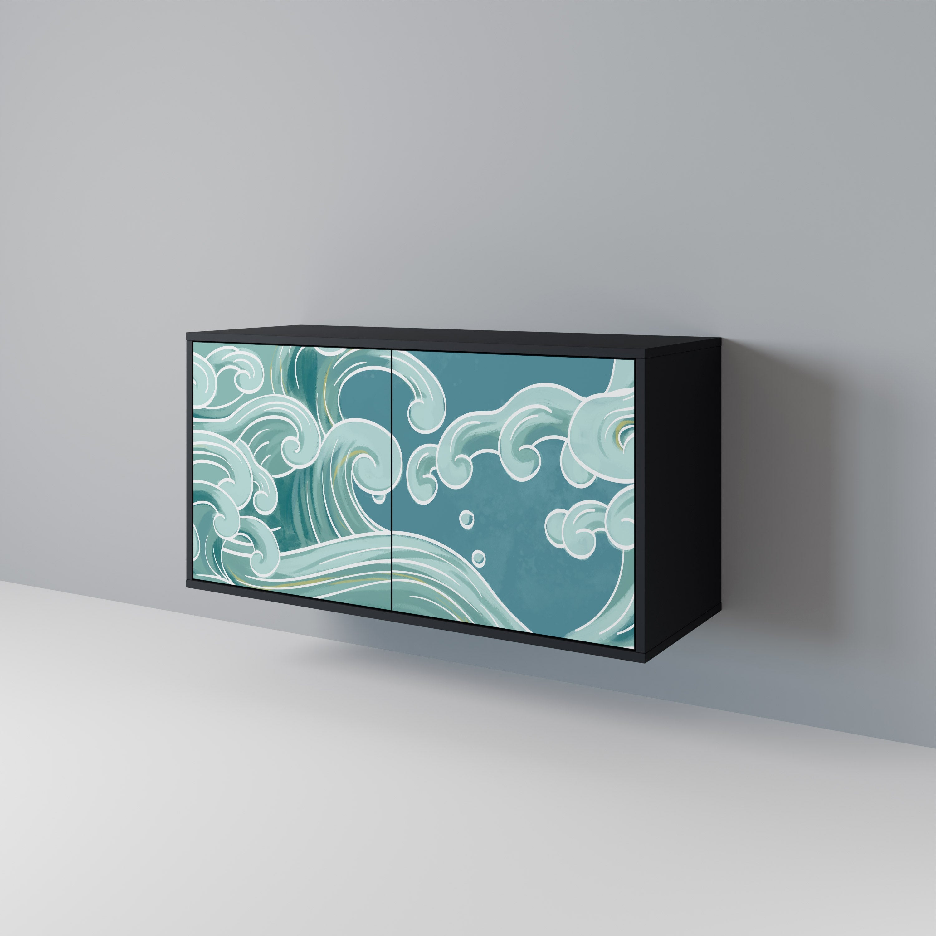 ASIAN SWAY 2-Door Sideboard in Black Finish