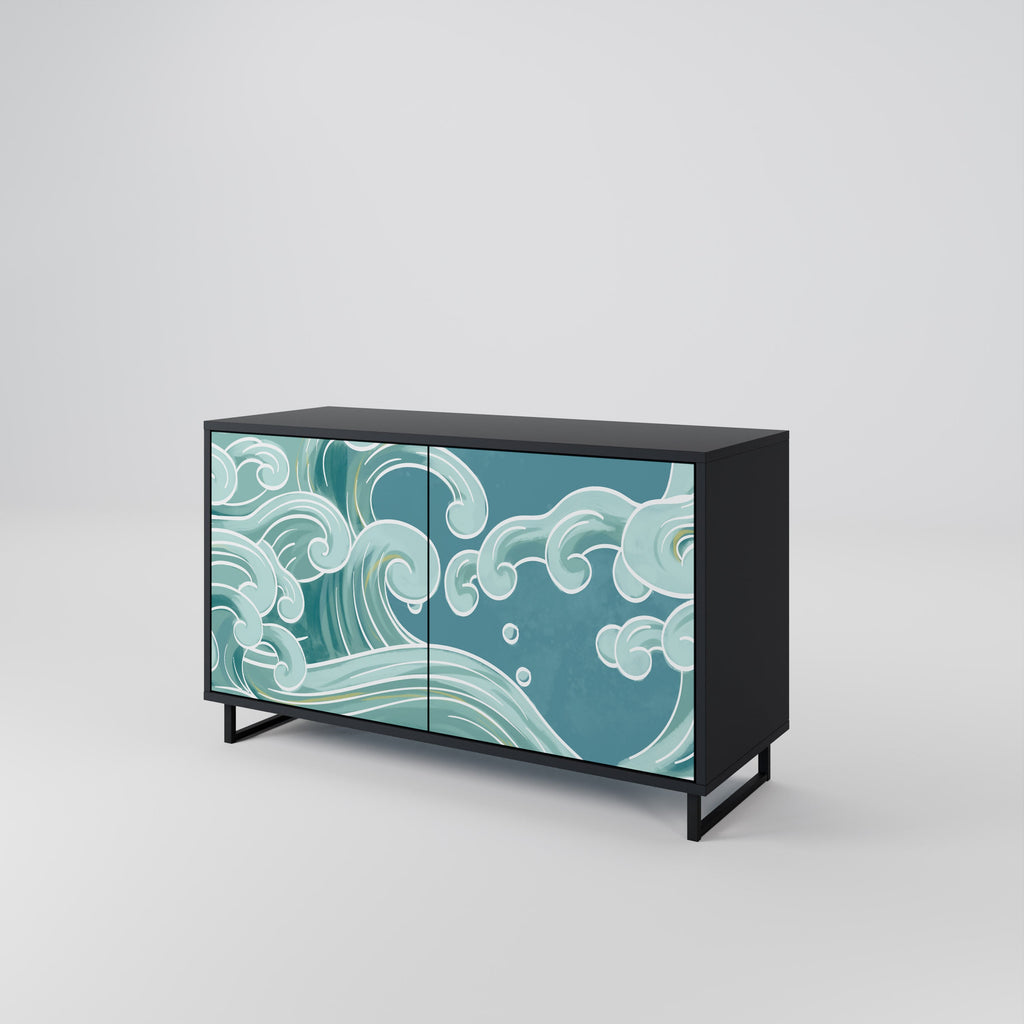 Buffet 2 portes ASIAN SWAY finition noire