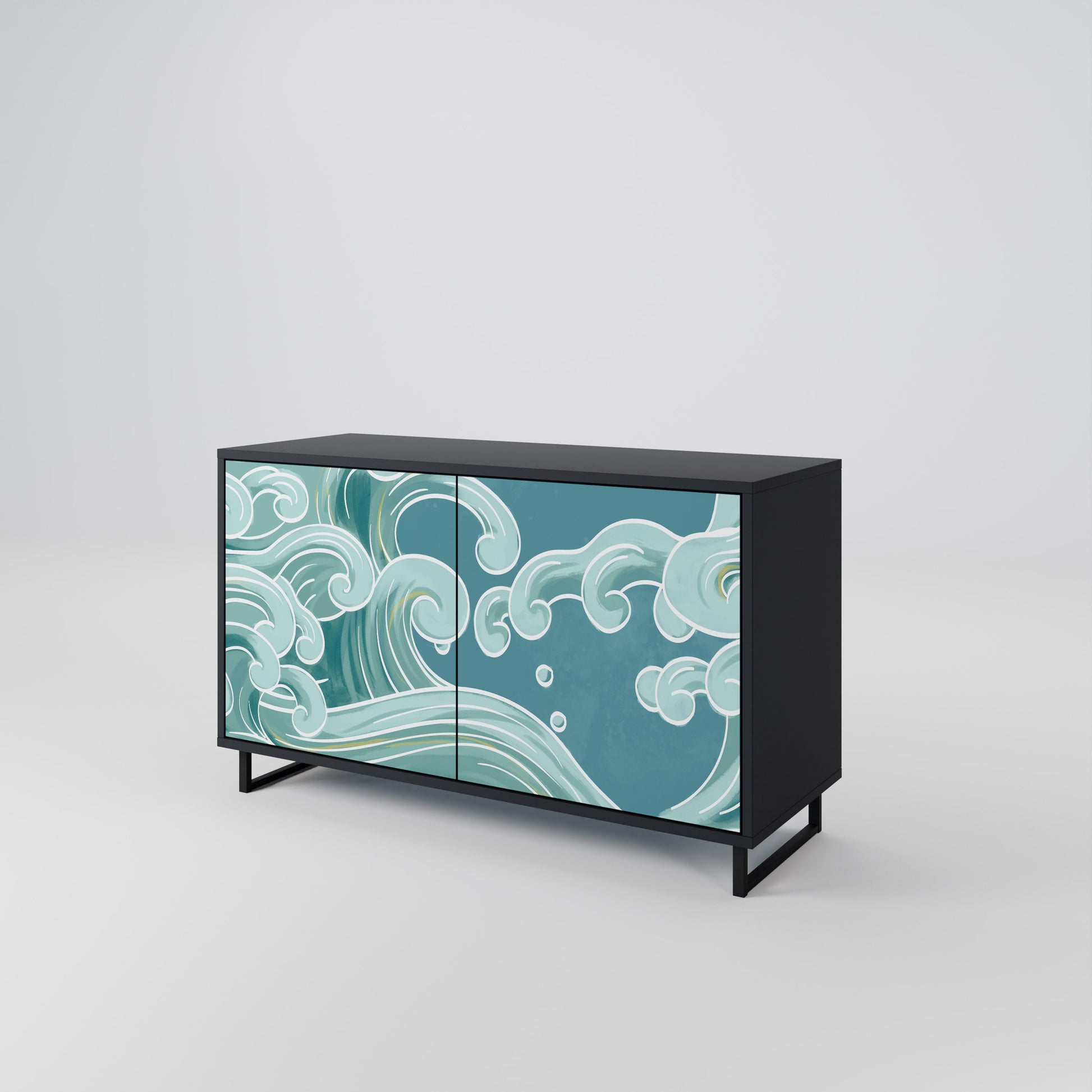 Buffet 2 portes ASIAN SWAY finition noire