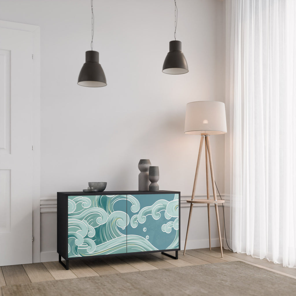 Buffet 2 portes ASIAN SWAY finition noire