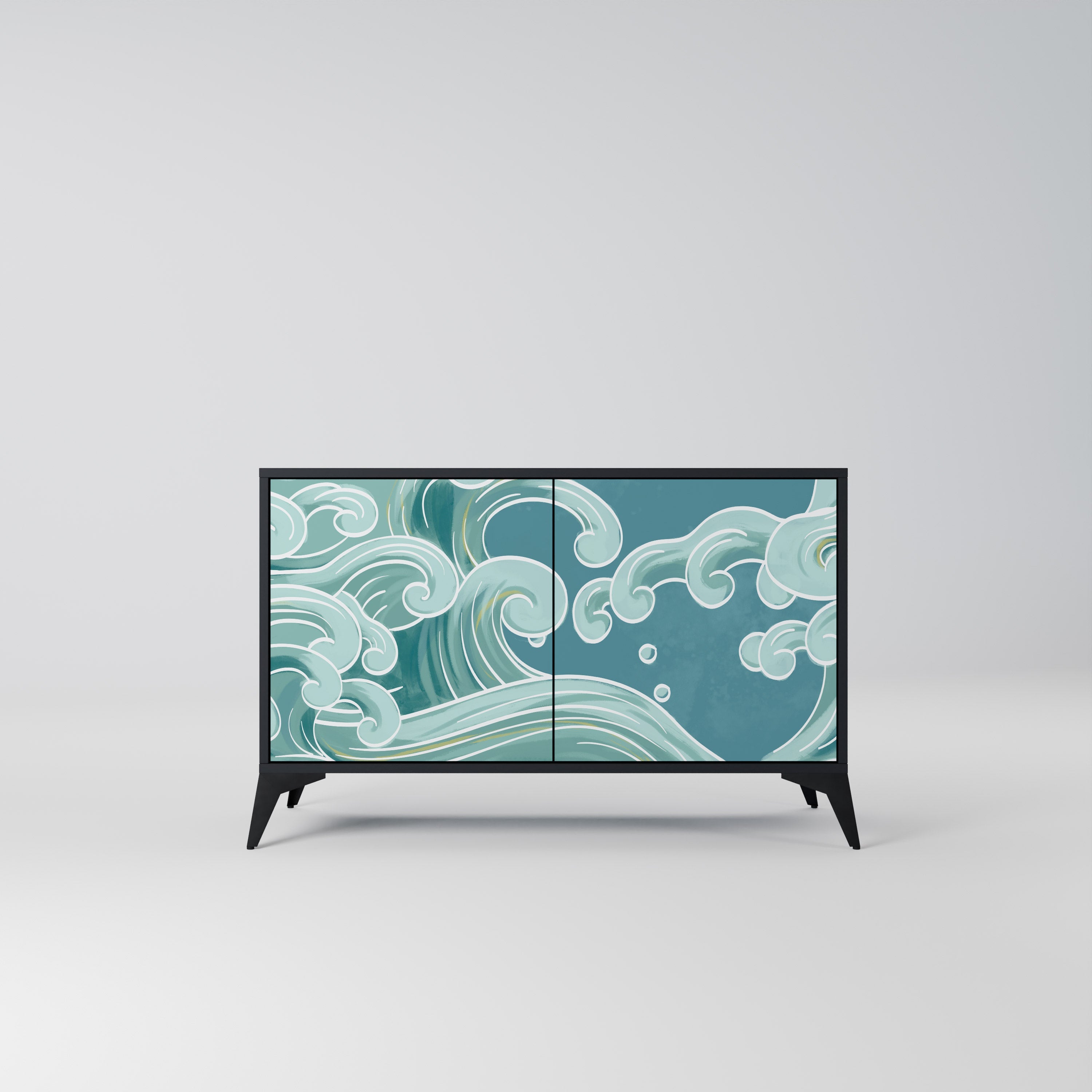 ASIAN SWAY 2-Door Sideboard in Black Finish