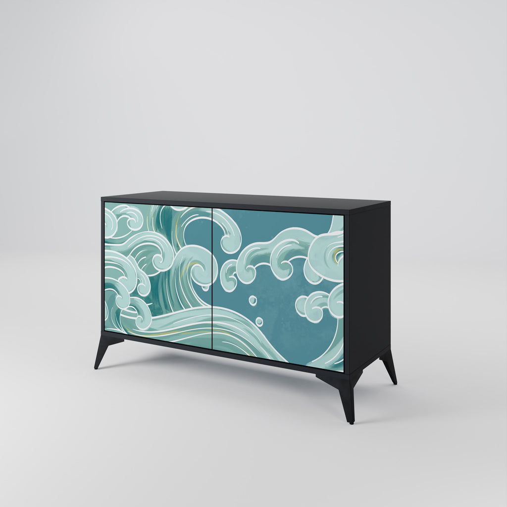 Buffet 2 portes ASIAN SWAY finition noire