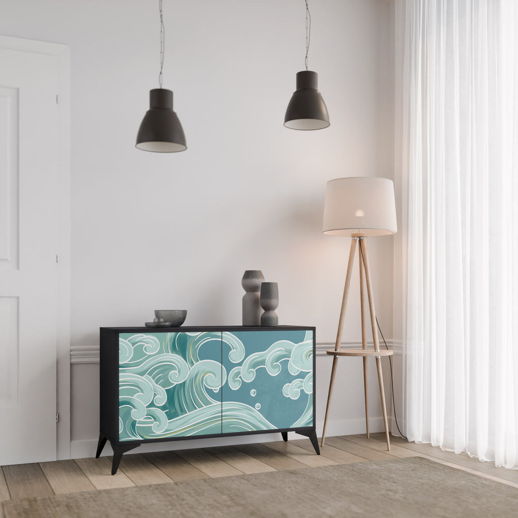 Buffet 2 portes ASIAN SWAY finition noire