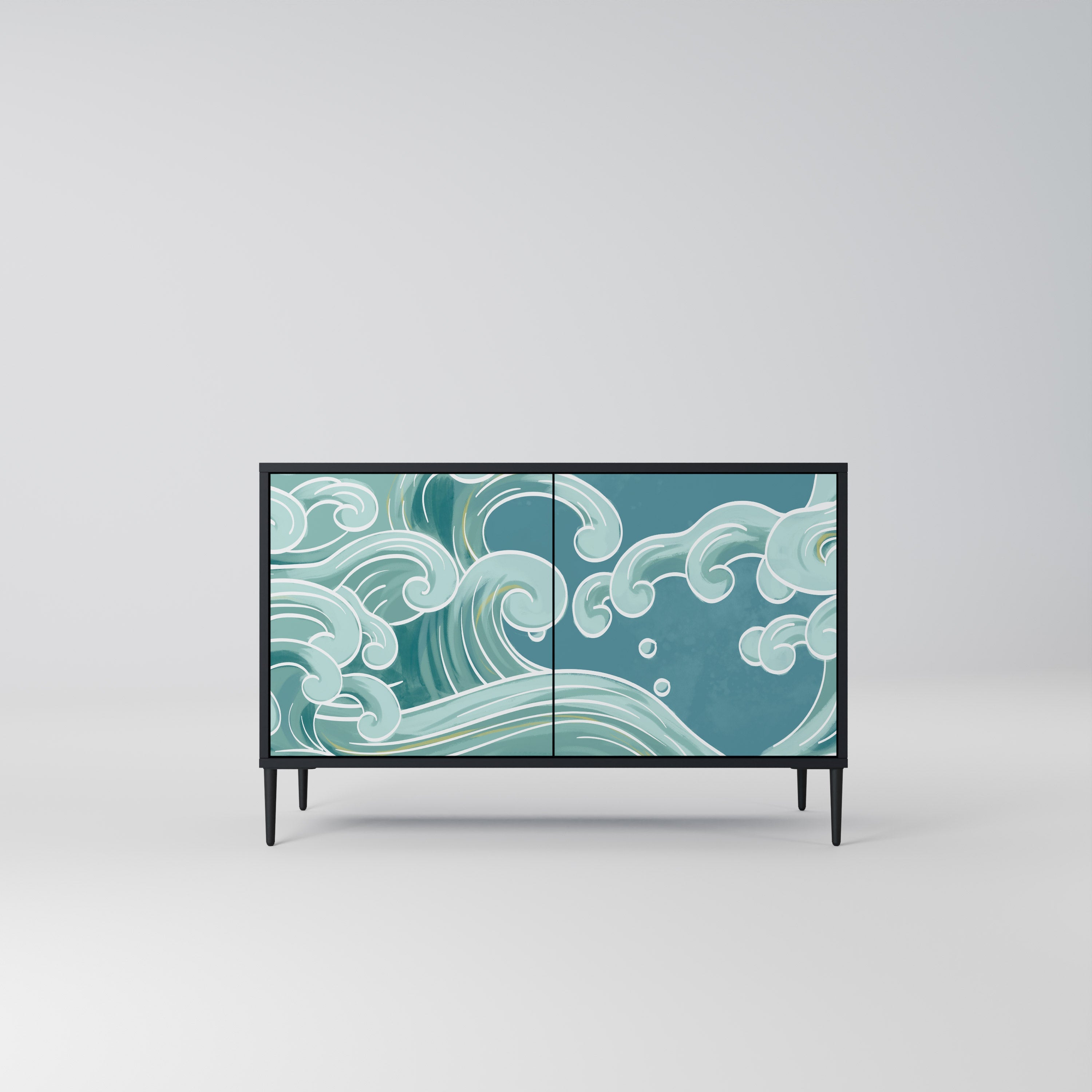 ASIAN SWAY 2-Door Sideboard in Black Finish