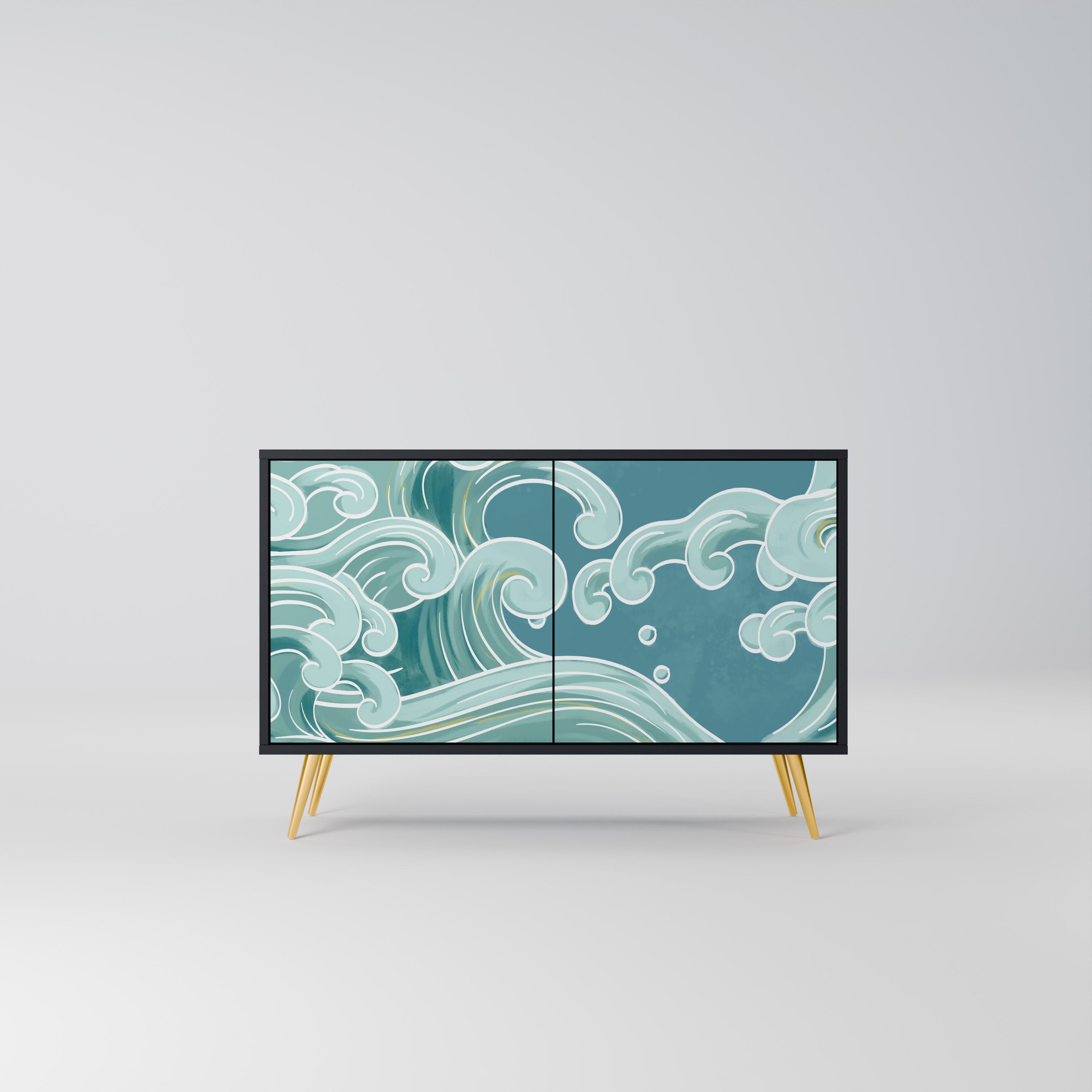 ASIAN SWAY 2-Door Sideboard in Black Finish