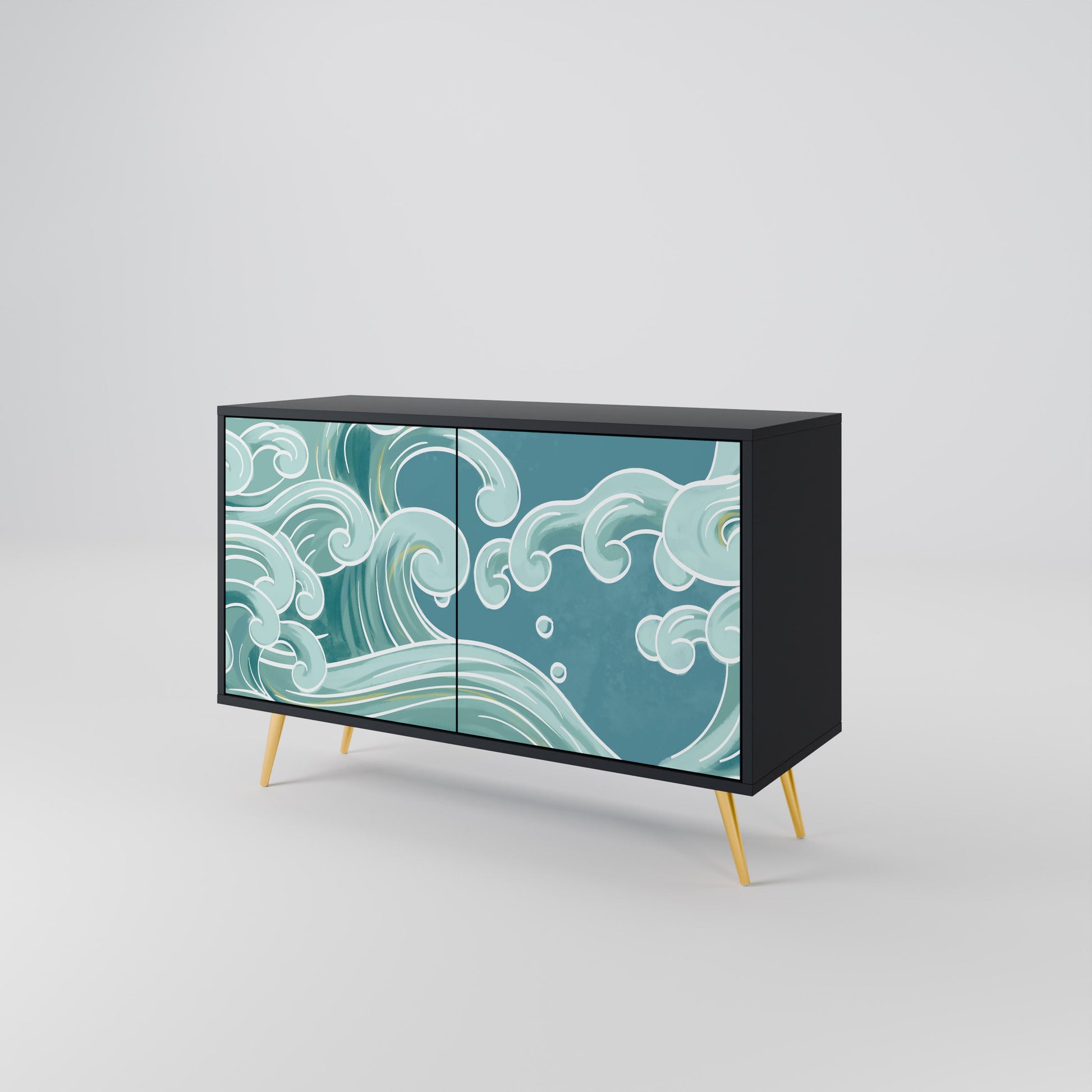 Buffet 2 portes ASIAN SWAY finition noire