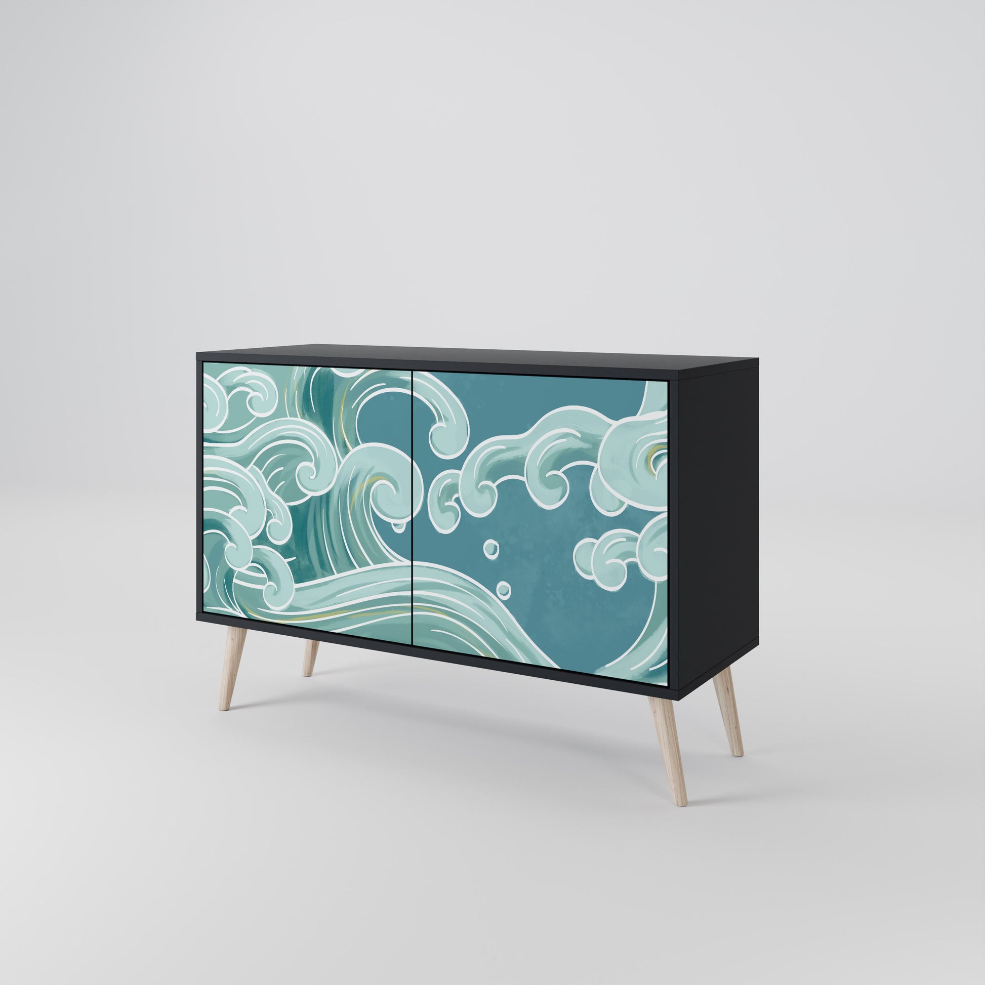 Buffet 2 portes ASIAN SWAY finition noire
