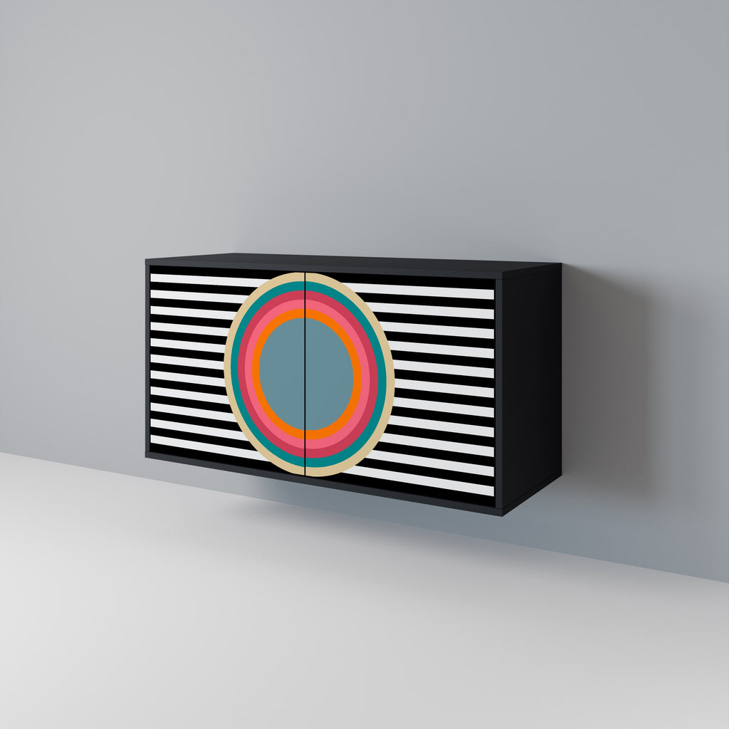Buffet 2 portes SPECTRA SHOWCASE en finition noire