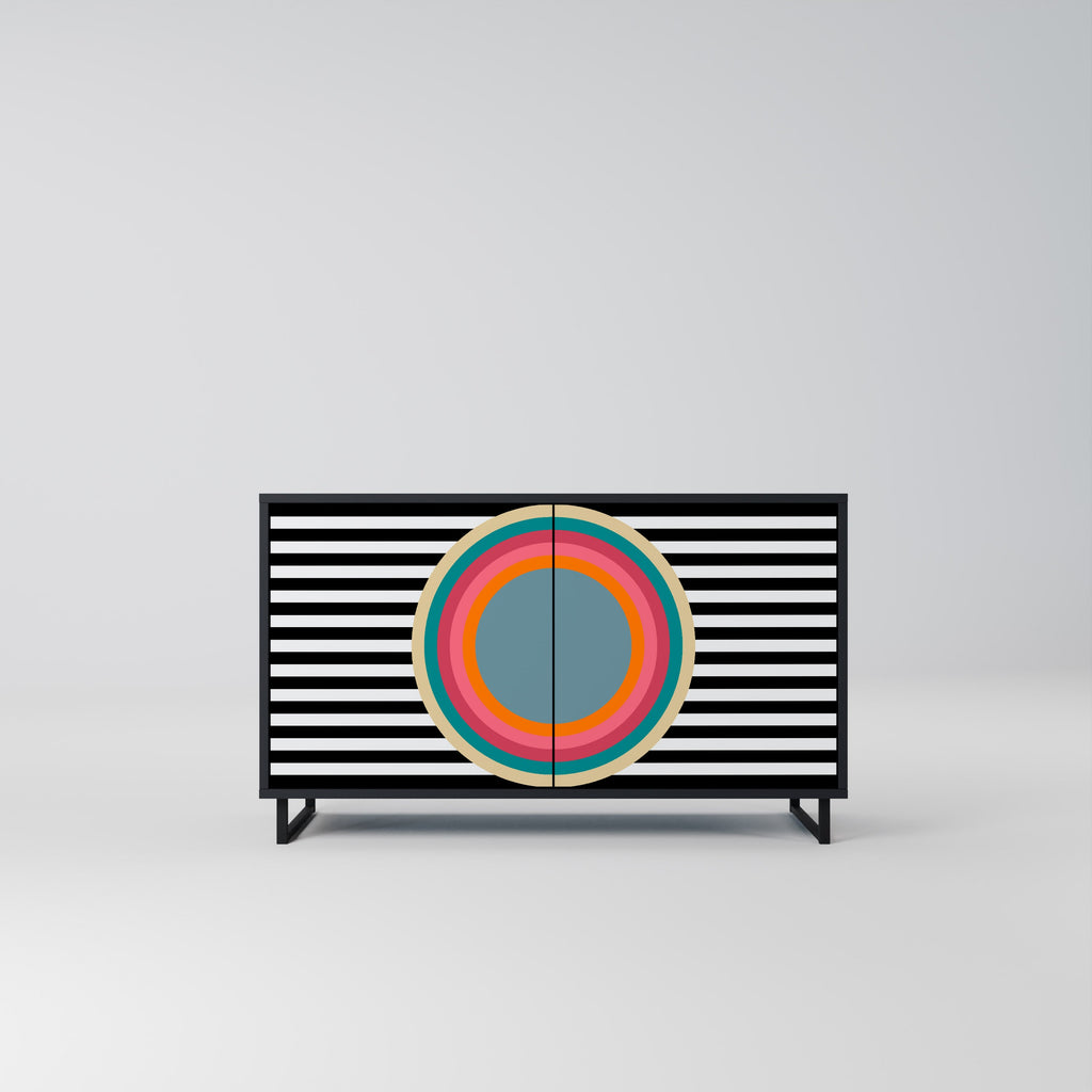 Buffet 2 portes SPECTRA SHOWCASE en finition noire