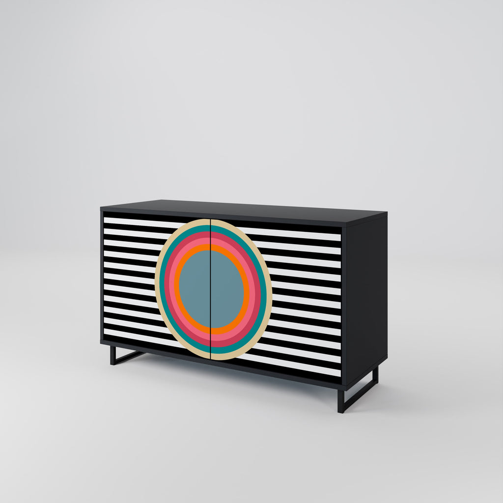 Buffet 2 portes SPECTRA SHOWCASE en finition noire