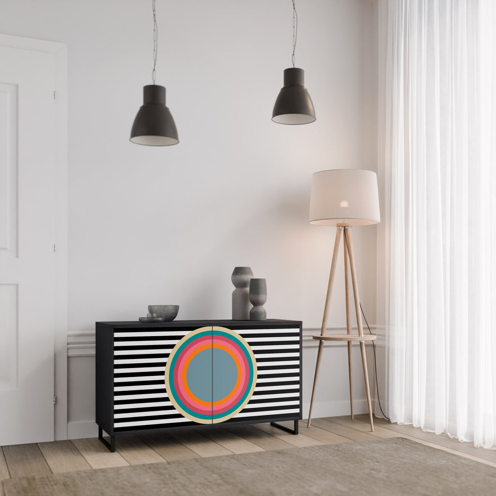 Buffet 2 portes SPECTRA SHOWCASE en finition noire