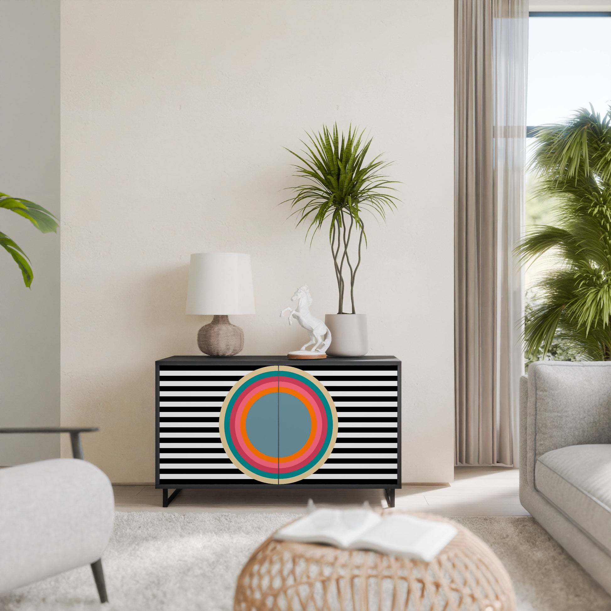 Buffet 2 portes SPECTRA SHOWCASE en finition noire