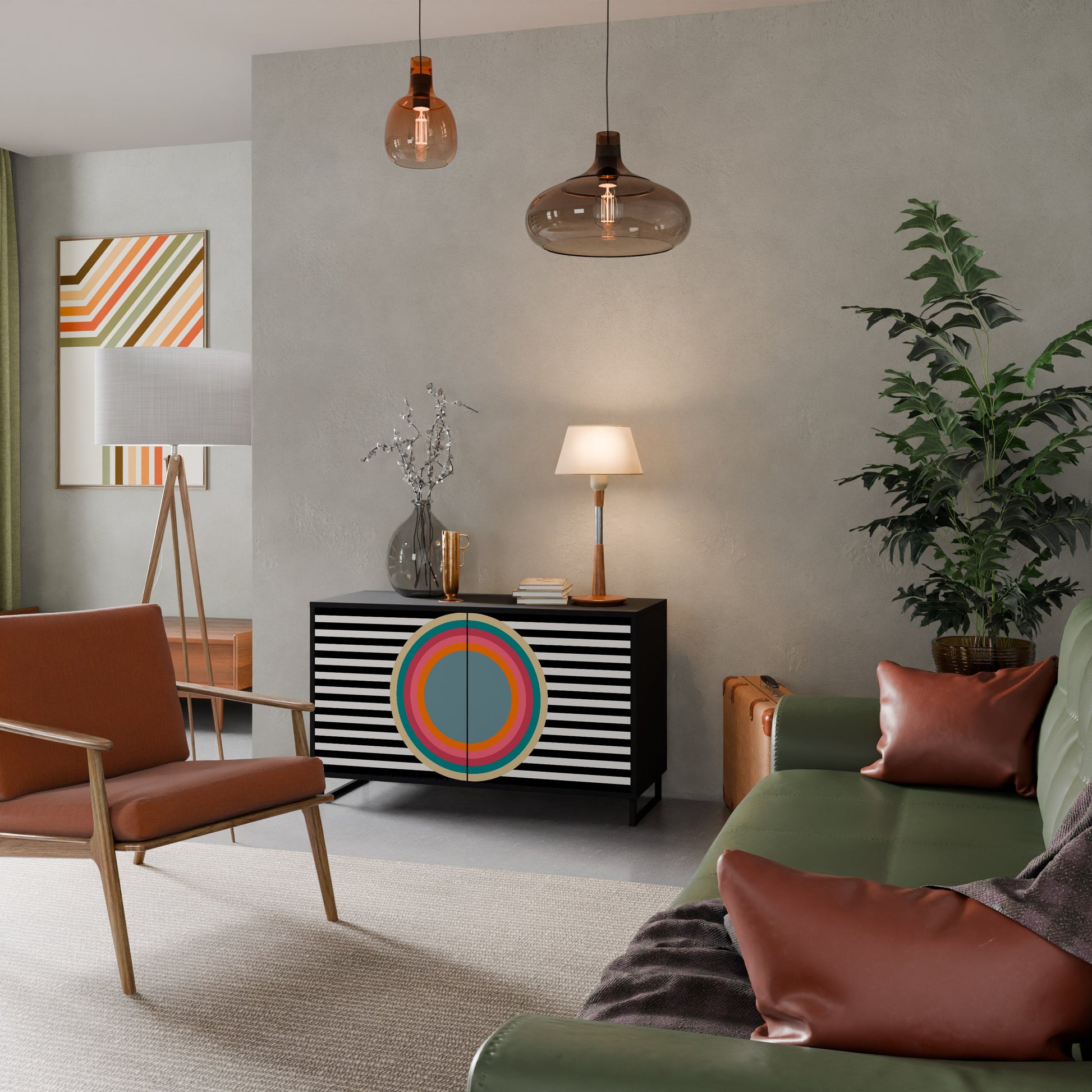 Buffet 2 portes SPECTRA SHOWCASE en finition noire