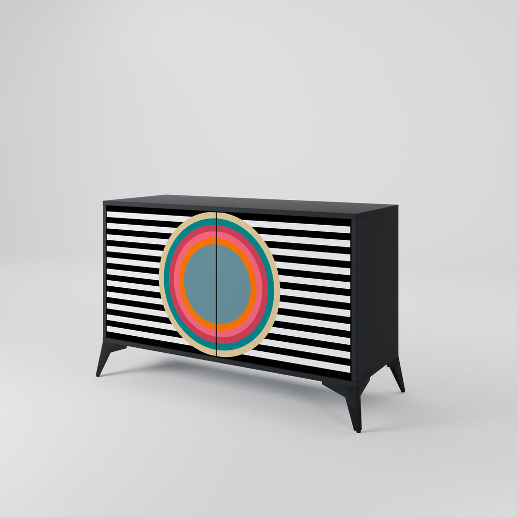 Buffet 2 portes SPECTRA SHOWCASE en finition noire