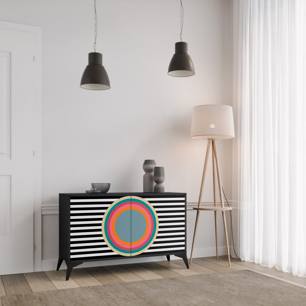 Buffet 2 portes SPECTRA SHOWCASE en finition noire