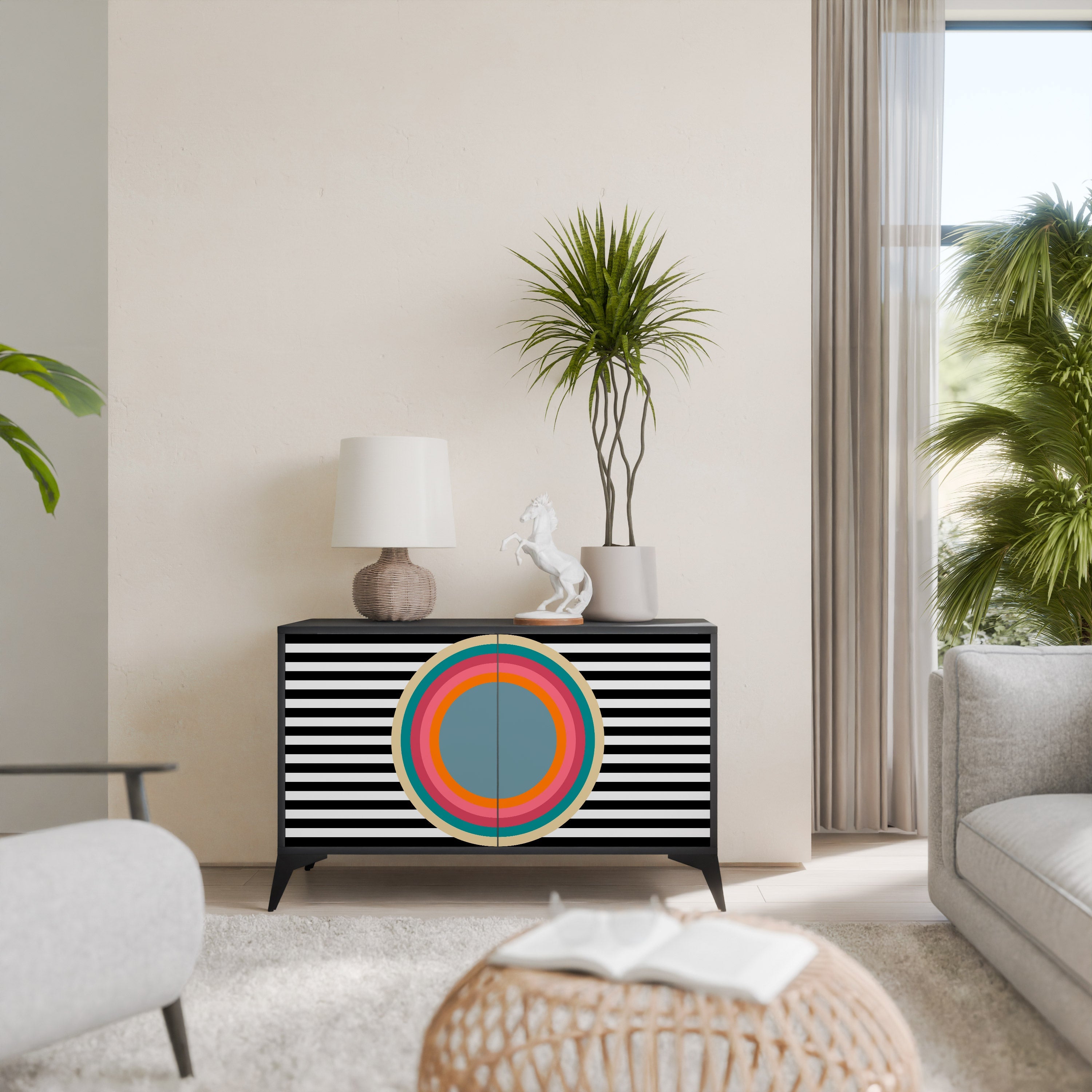 SPECTRA SHOWCASE 2-Door Sideboard in Black Finish