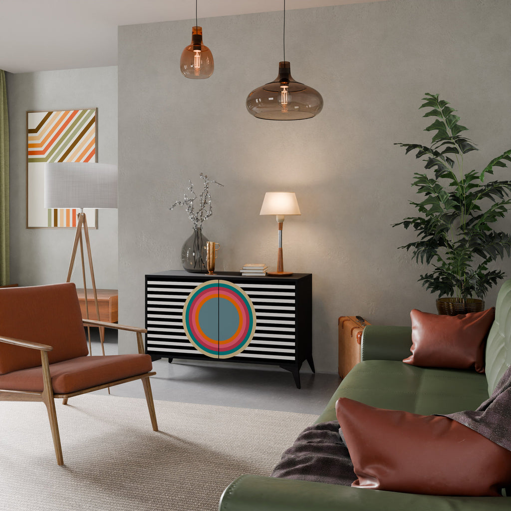 Buffet 2 portes SPECTRA SHOWCASE en finition noire