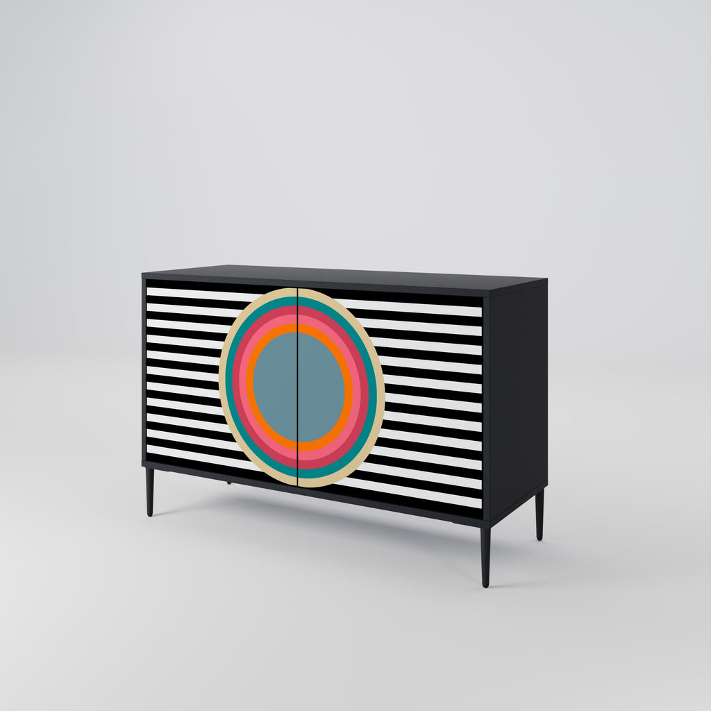 Buffet 2 portes SPECTRA SHOWCASE en finition noire
