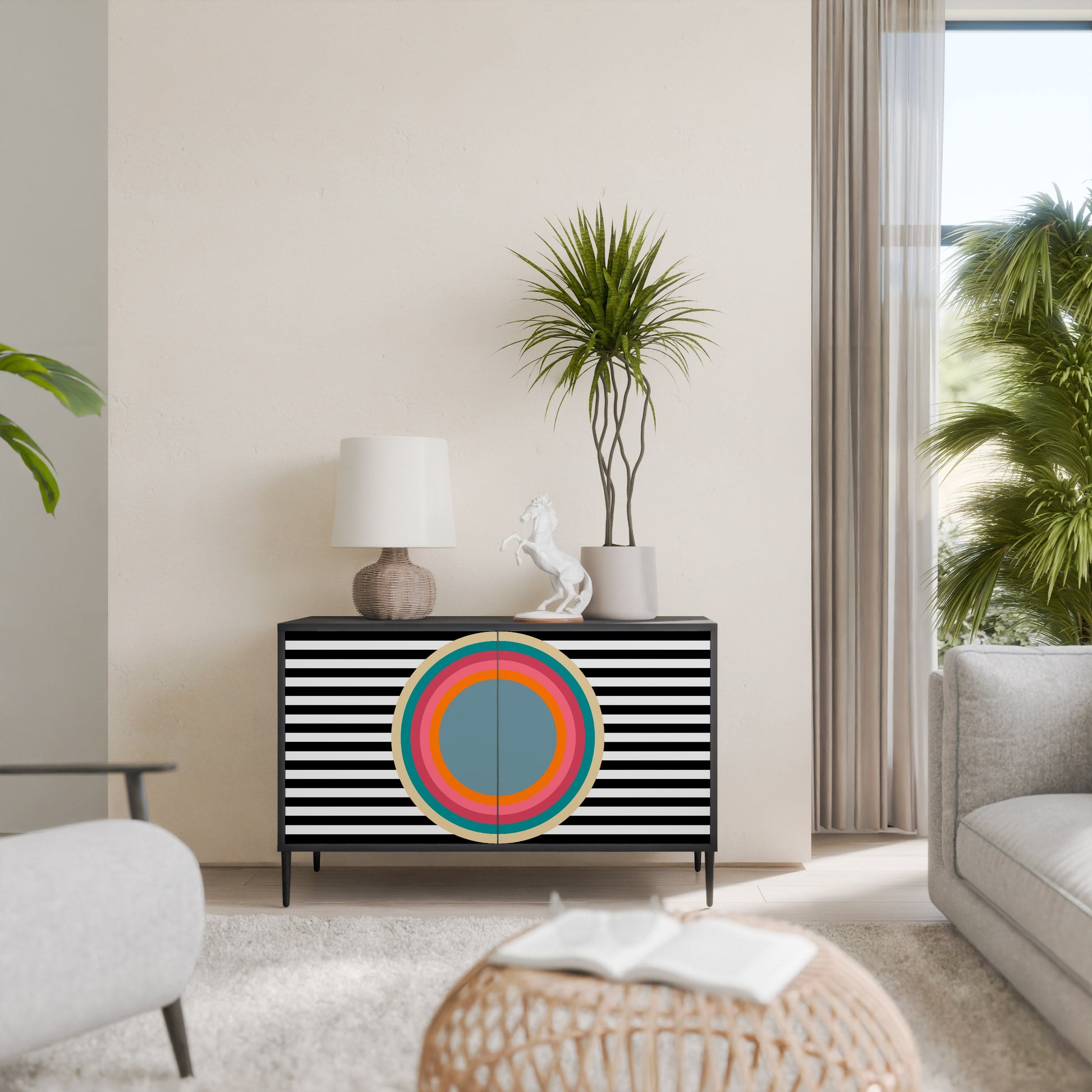 Buffet 2 portes SPECTRA SHOWCASE en finition noire