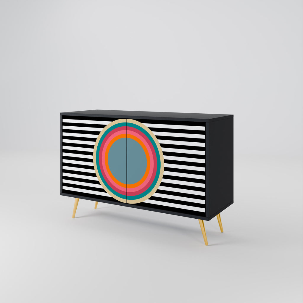 Buffet 2 portes SPECTRA SHOWCASE en finition noire