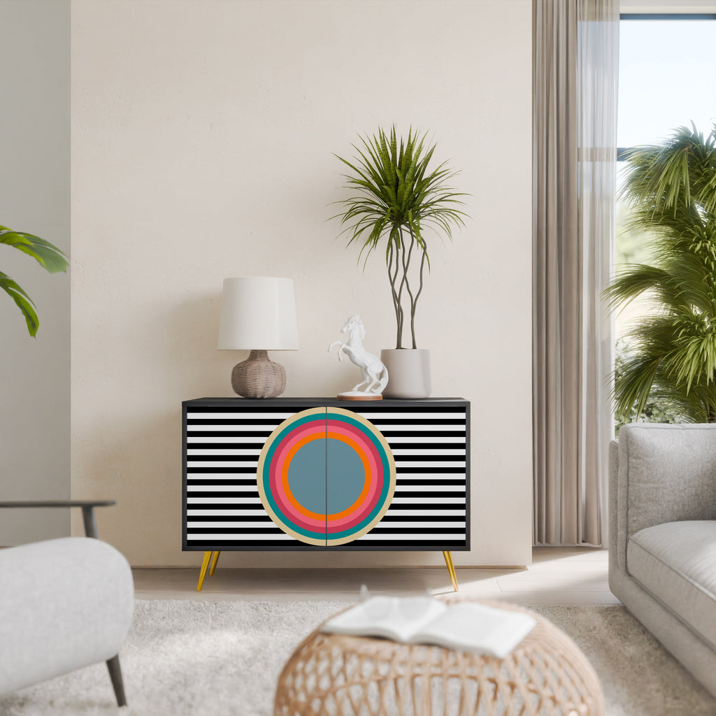 Buffet 2 portes SPECTRA SHOWCASE en finition noire