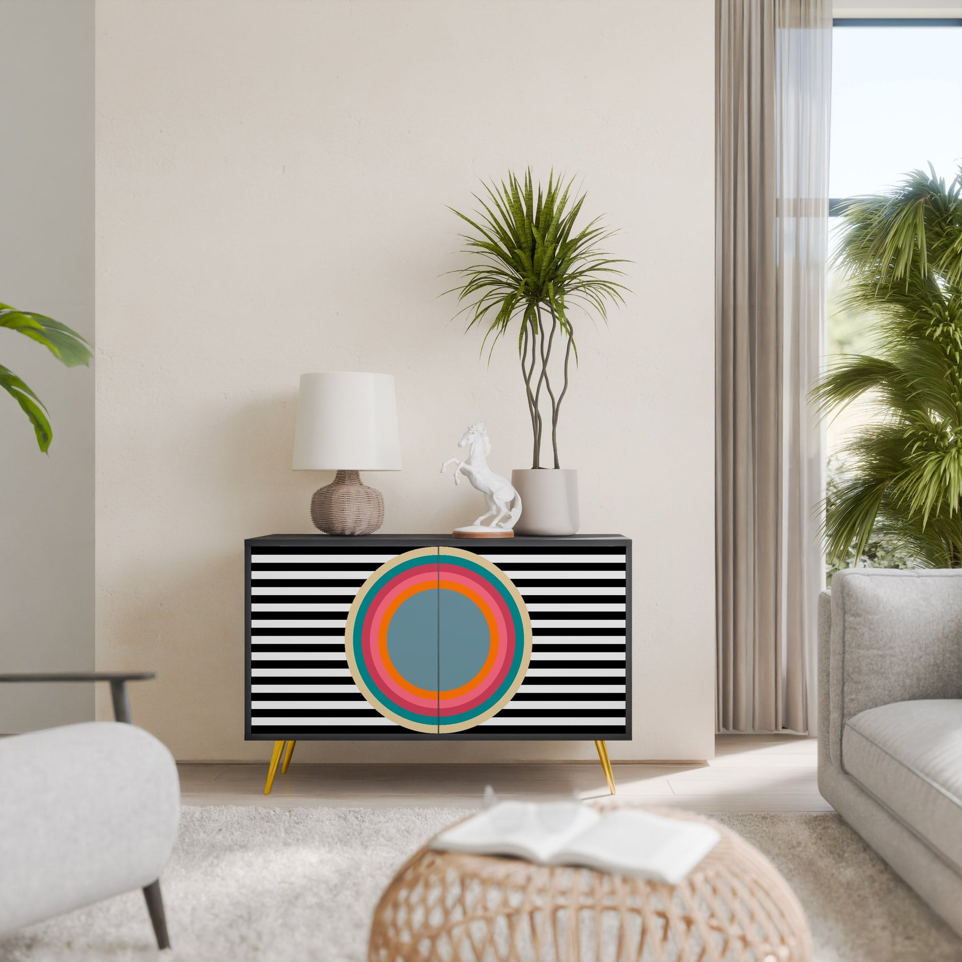 Buffet 2 portes SPECTRA SHOWCASE en finition noire