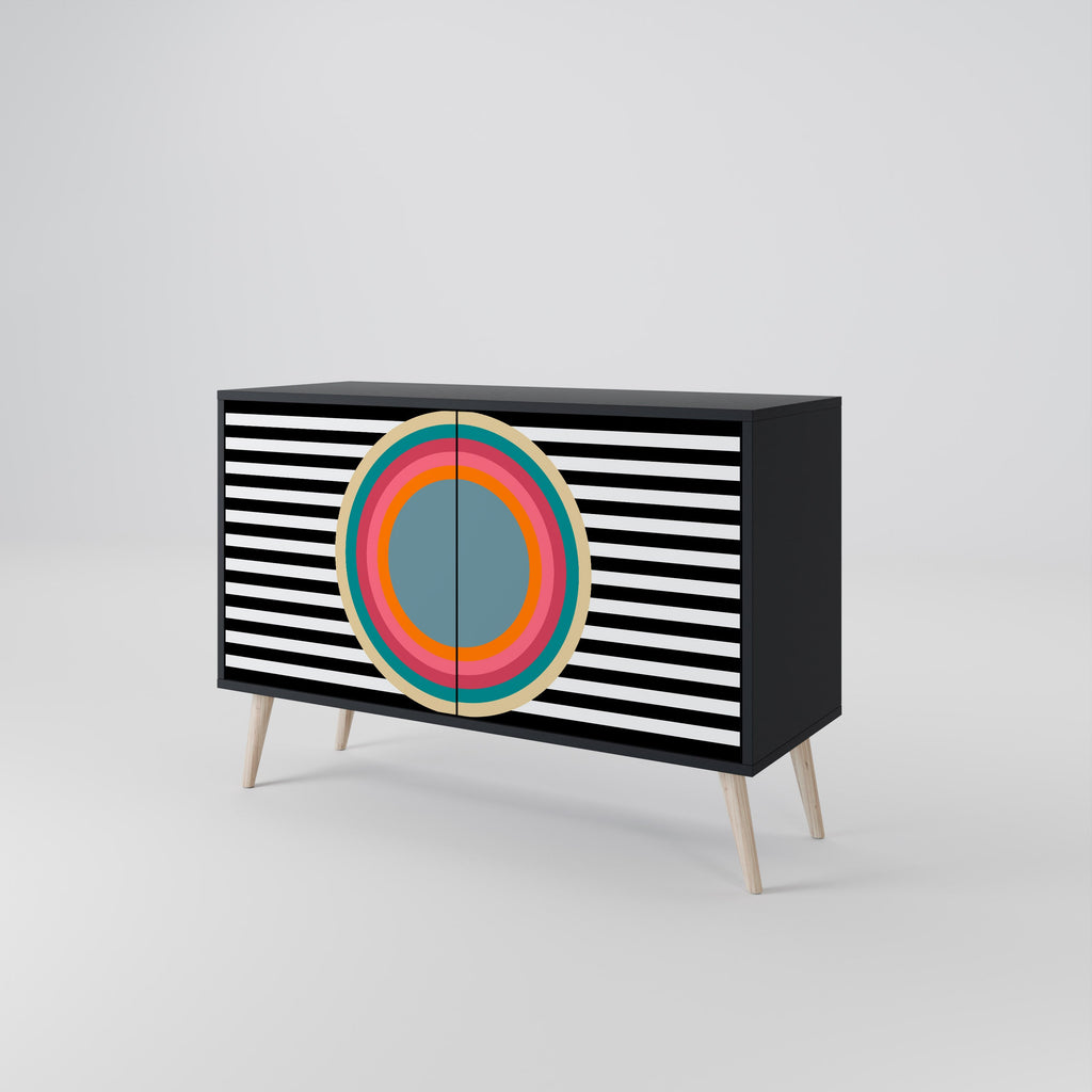 Buffet 2 portes SPECTRA SHOWCASE en finition noire
