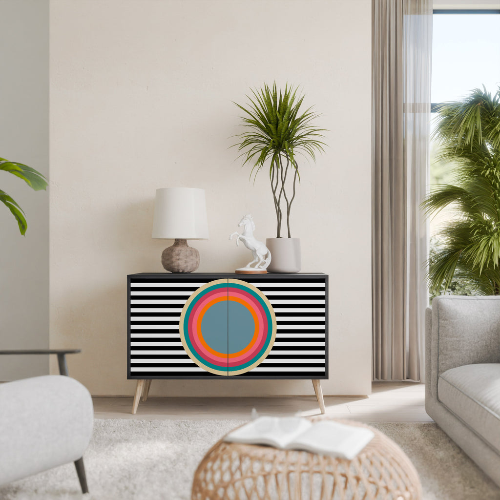 Buffet 2 portes SPECTRA SHOWCASE en finition noire