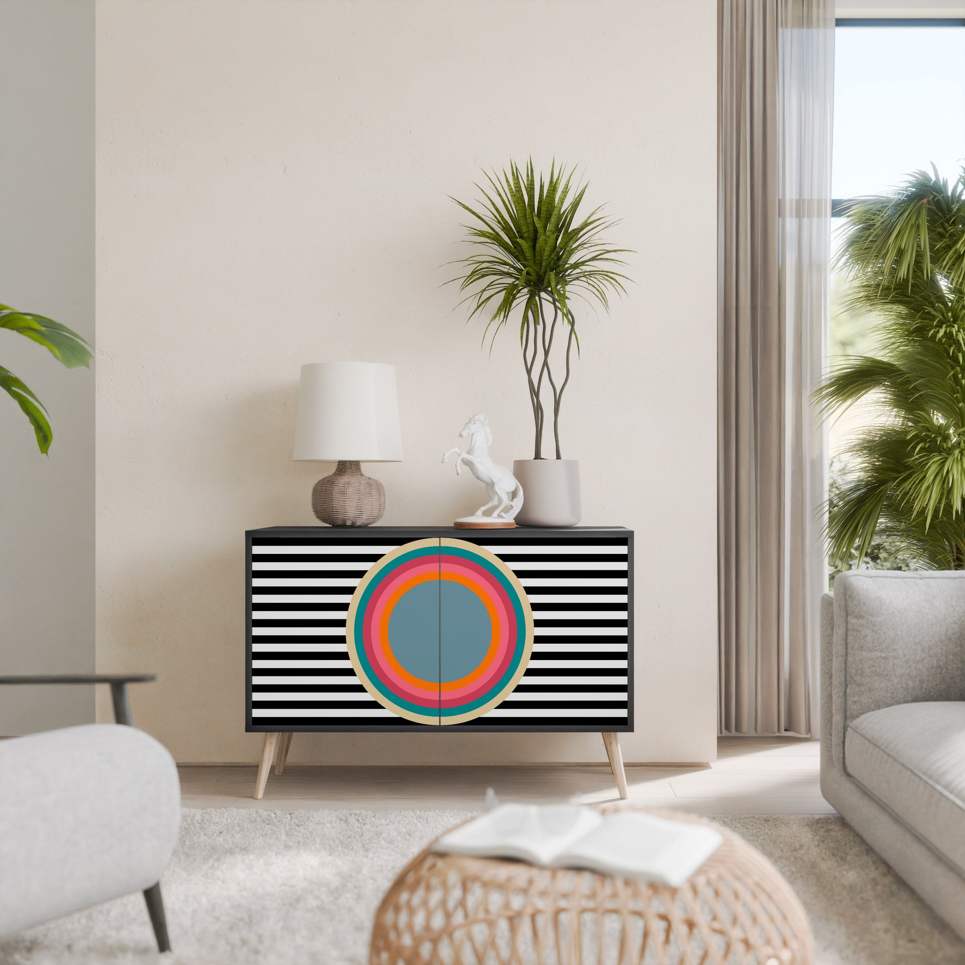 Buffet 2 portes SPECTRA SHOWCASE en finition noire