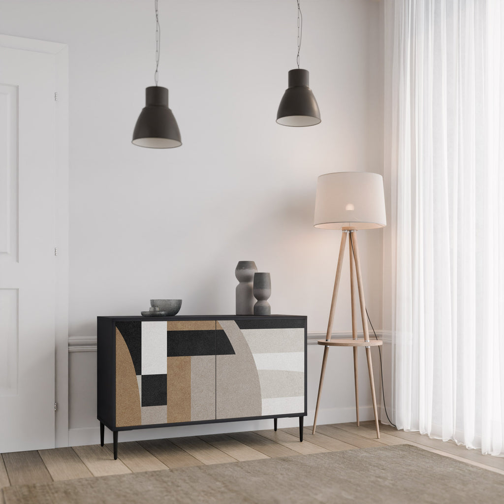 Buffet 2 portes DELICATE MEMENTO finition noire