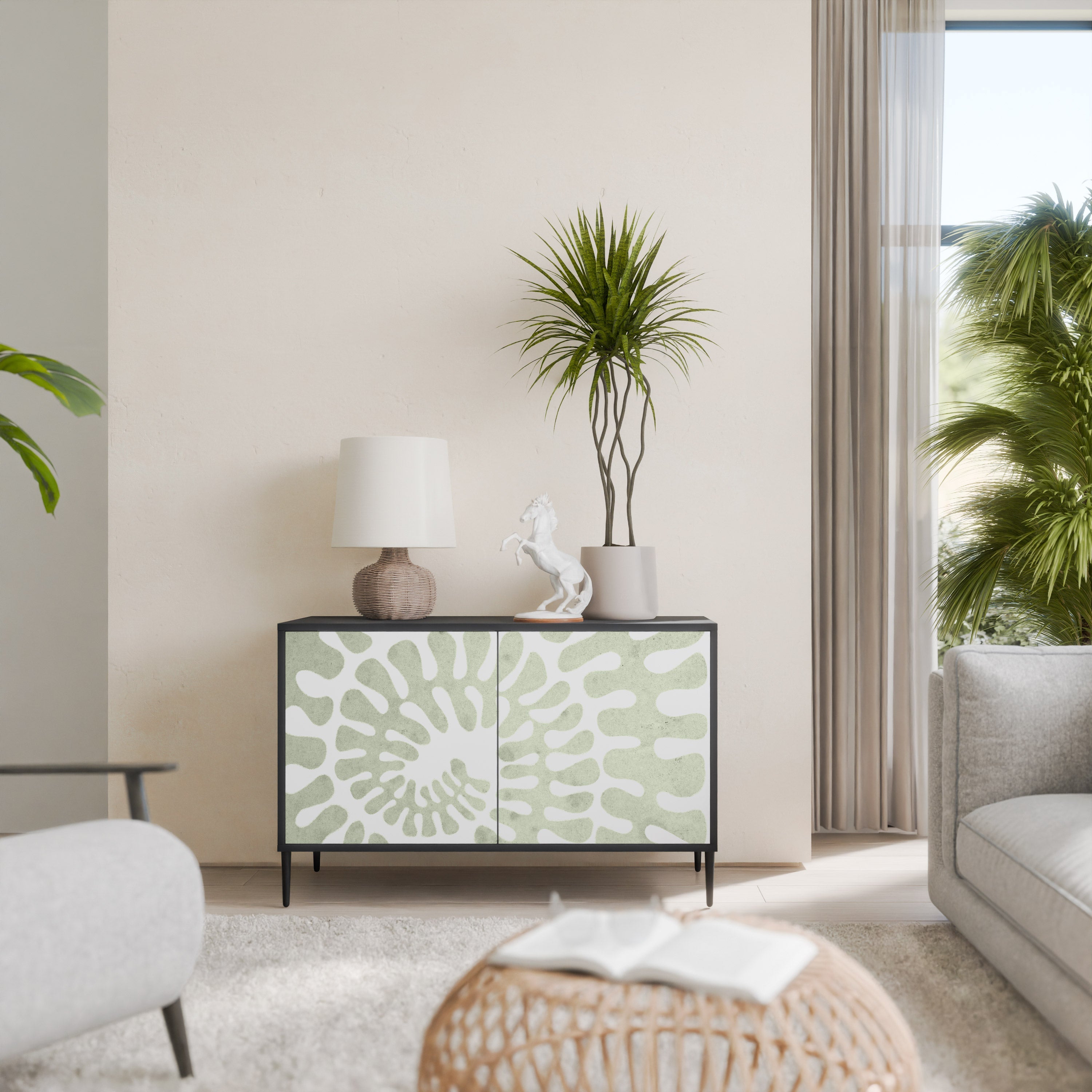 HELIX DANCE 2-Door Sideboard in Black Finish