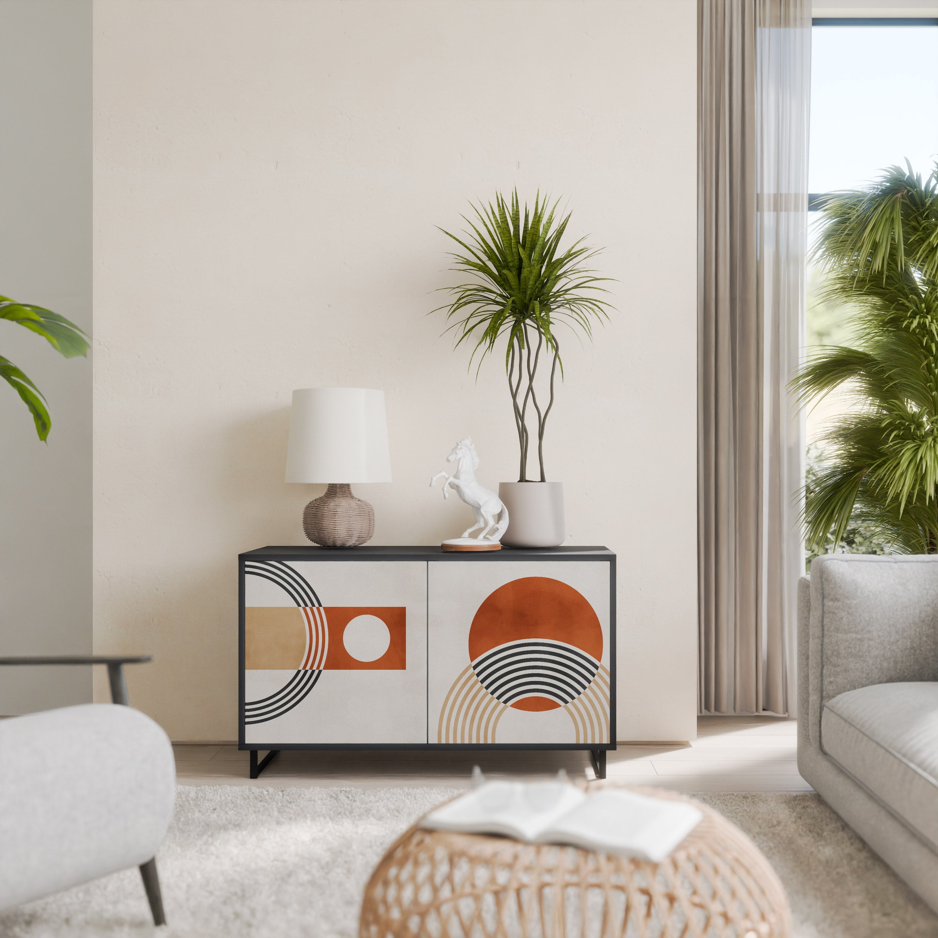 SPACE AROUND 2-Door Sideboard in Black Finish