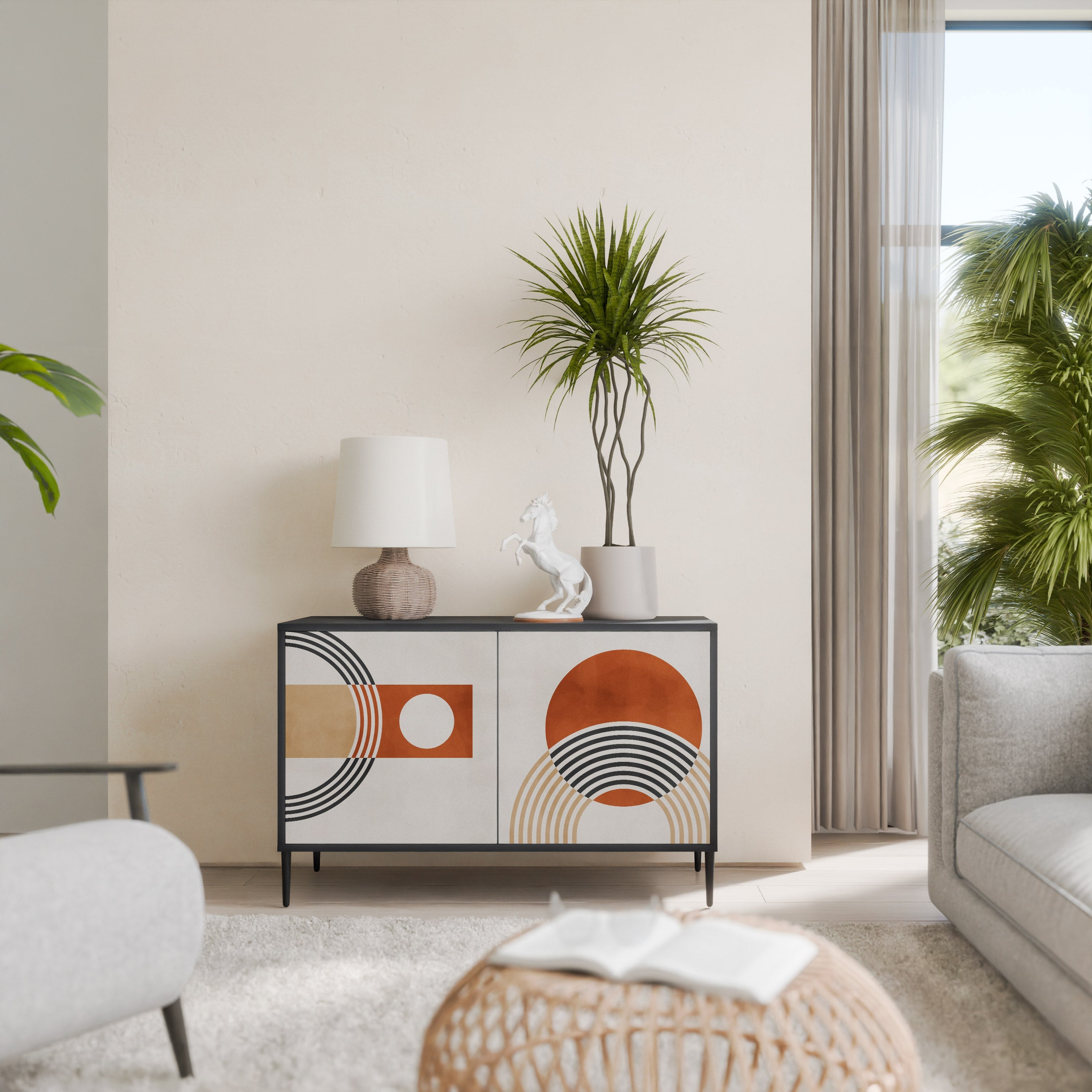 SPACE AROUND 2-Door Sideboard in Black Finish