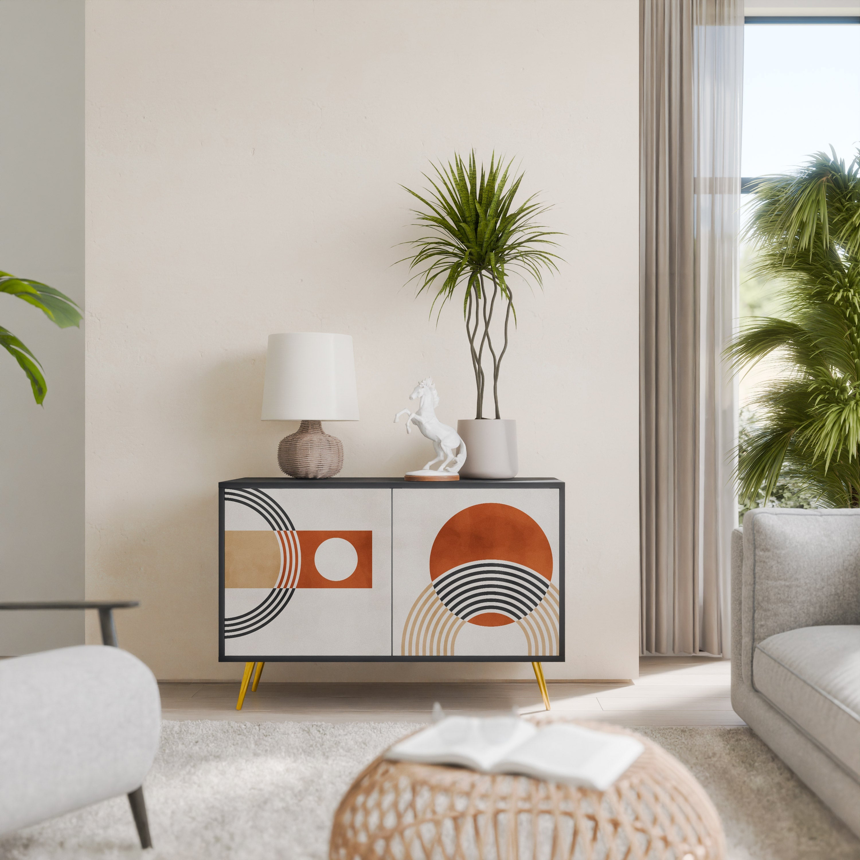 SPACE AROUND 2-Door Sideboard in Black Finish