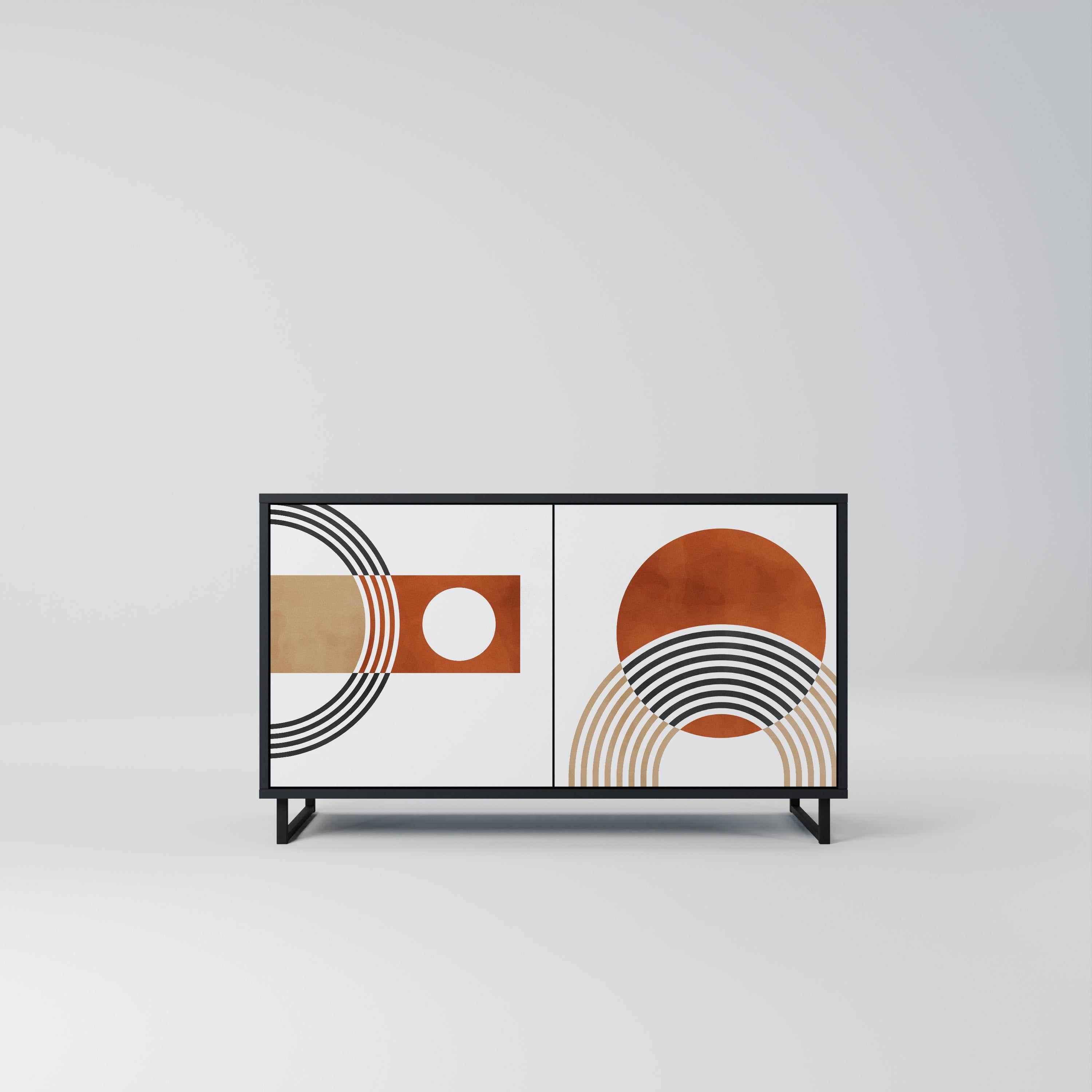 CIRCLE RHYTM 2-Door Sideboard in Black Finish