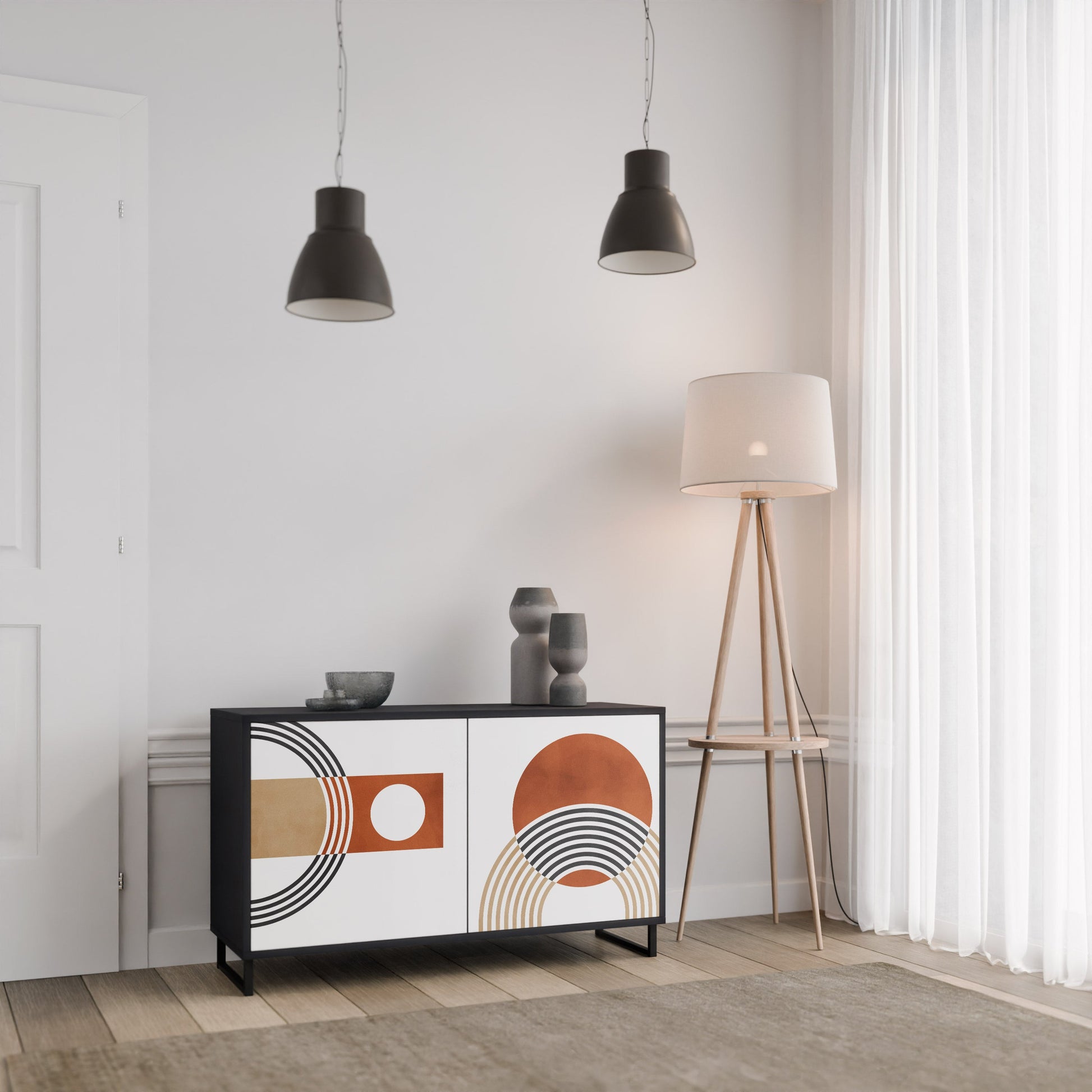 Buffet 2 portes CIRCLE RHYTM finition noire