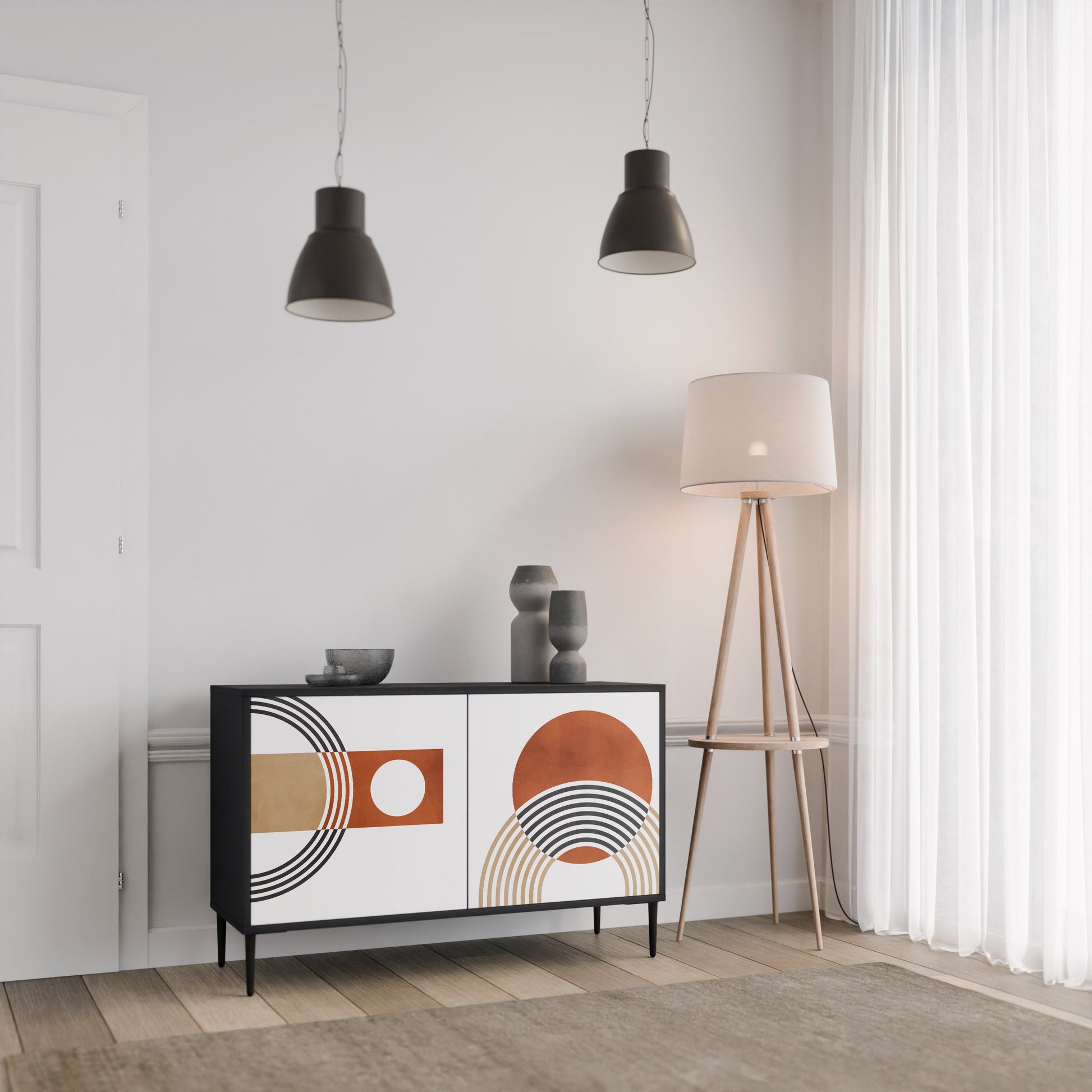 Buffet 2 portes CIRCLE RHYTM finition noire