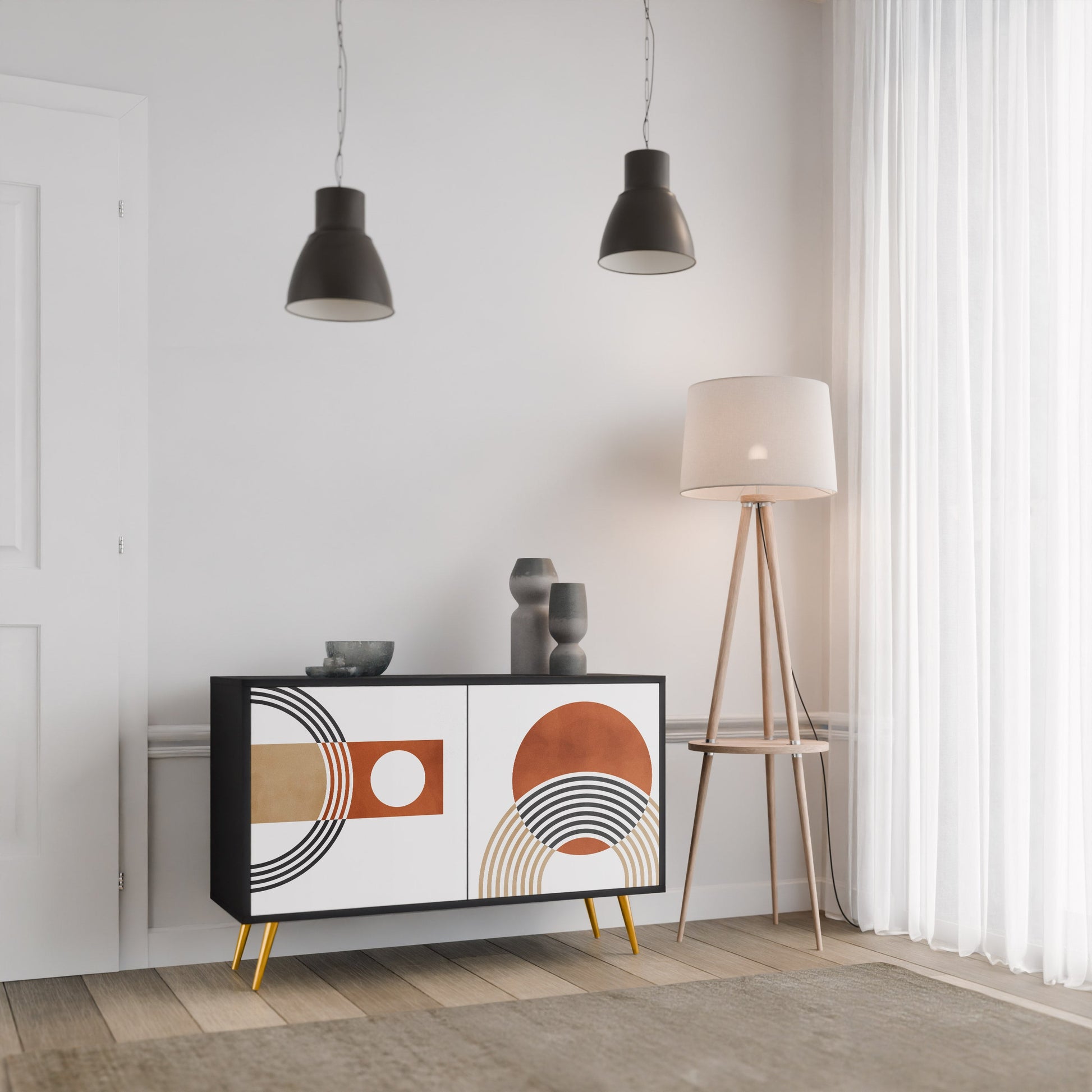 Buffet 2 portes CIRCLE RHYTM finition noire