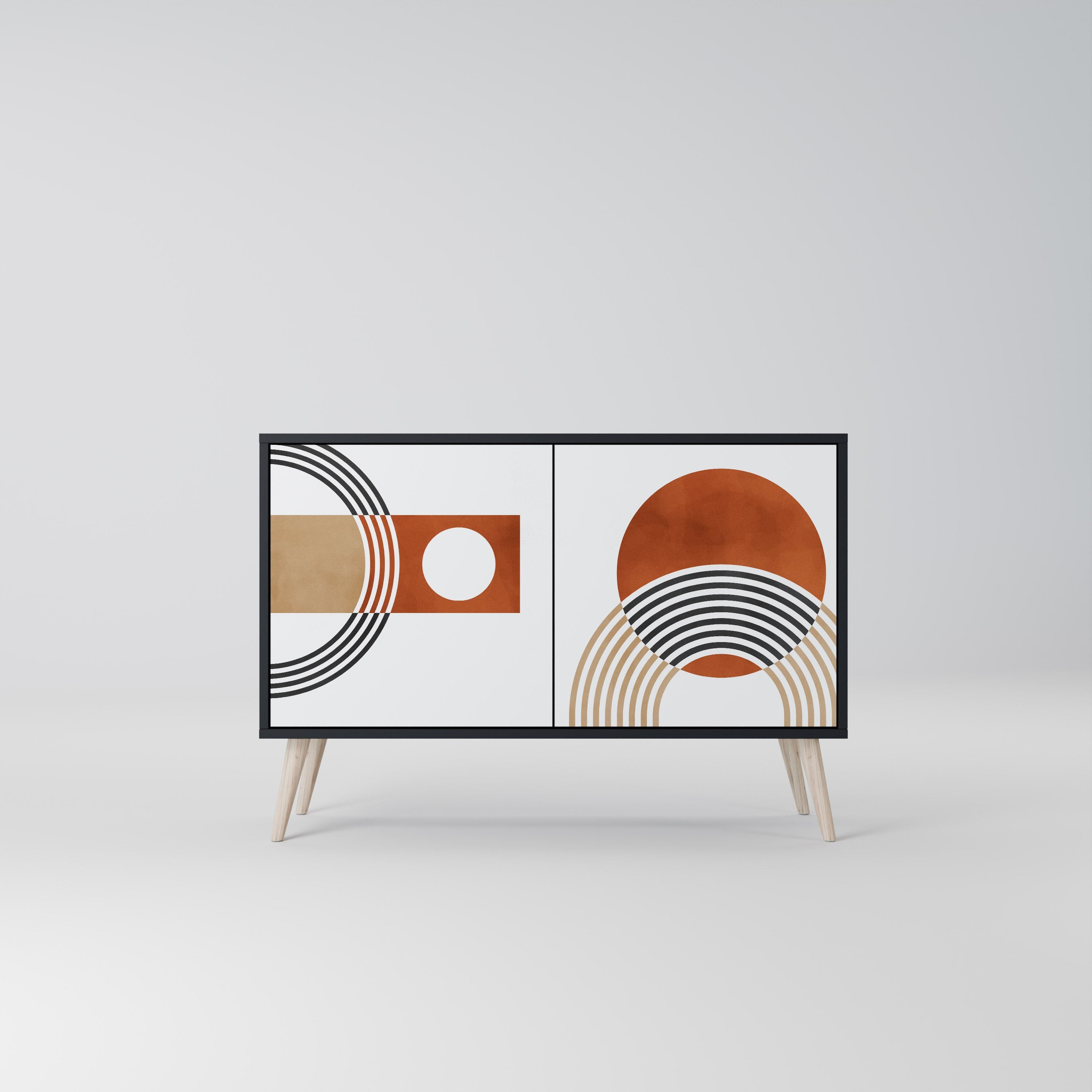 CIRCLE RHYTM 2-Door Sideboard in Black Finish