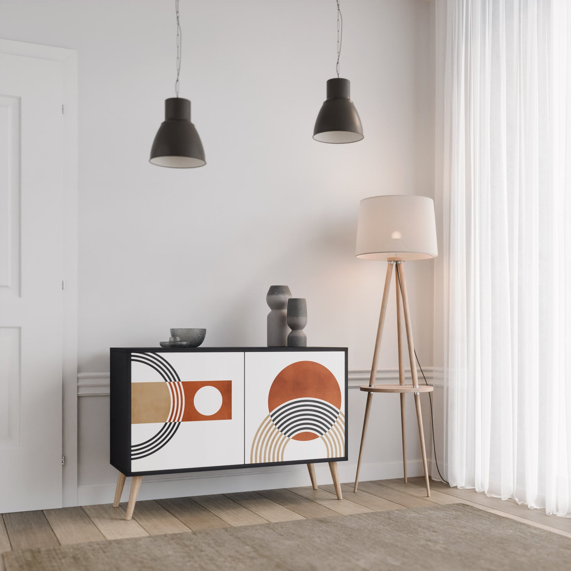 Buffet 2 portes CIRCLE RHYTM finition noire