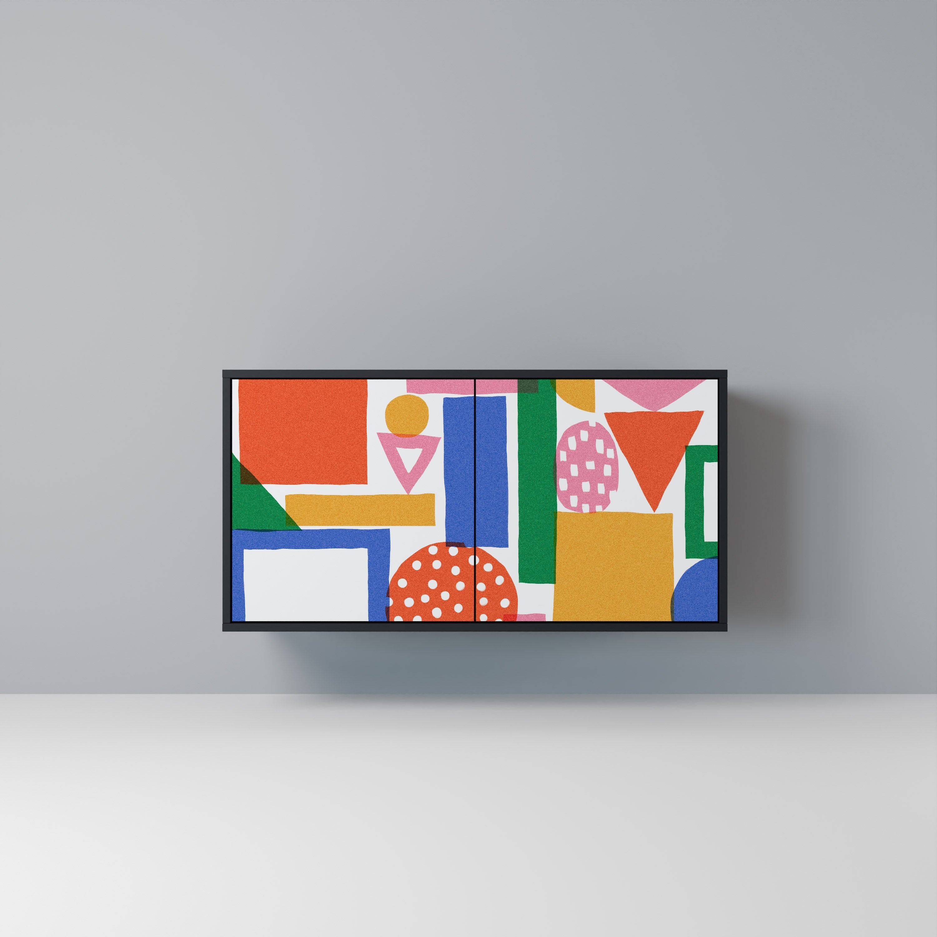 GEOMETRIC GLIMMER 2-Door Sideboard in Black Finish