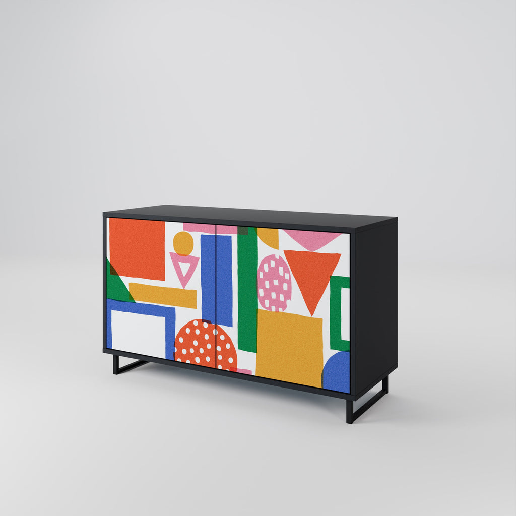 Buffet 2 portes GEOMETRIC GLIMMER en finition noire