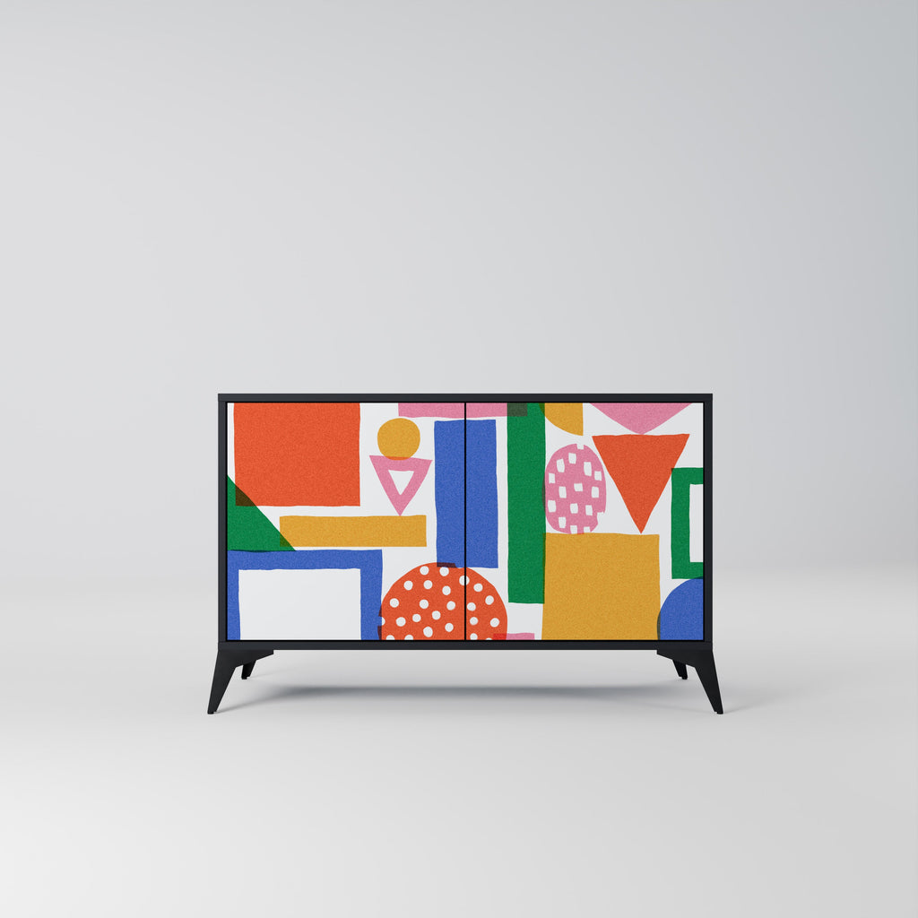Buffet 2 portes GEOMETRIC GLIMMER en finition noire