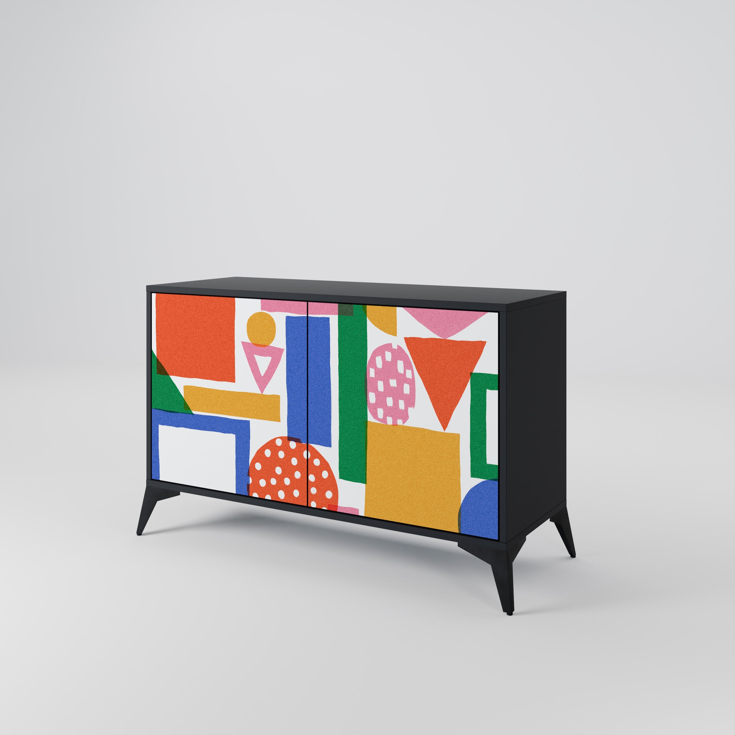 GEOMETRIC GLIMMER 2-Door Sideboard in Black Finish